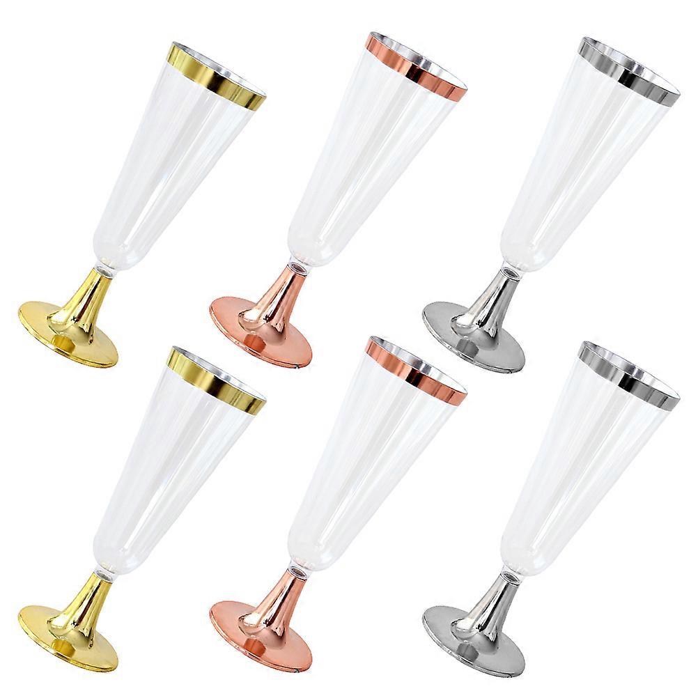 Reusable Flutes Party Toasting Flutes for Events Golden 6Pcs