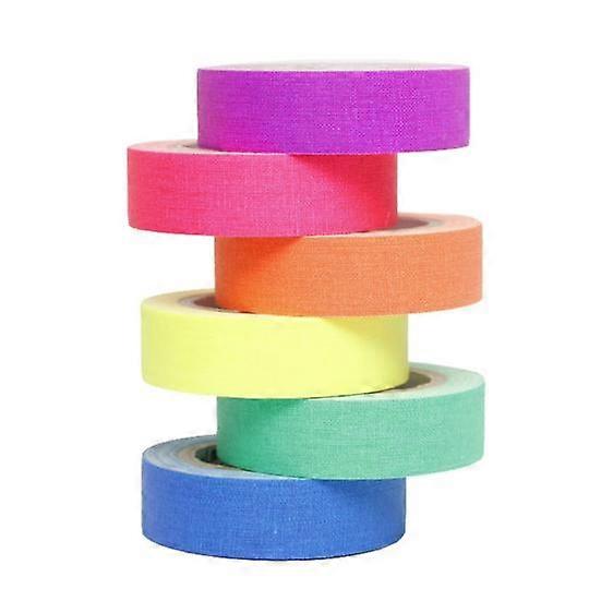 Creative Glow-in-The-Dark Decorative Mixed 6 Colors Neon Gaffer Cloth Tape School Supplies Fluorescent Cloth Tape
