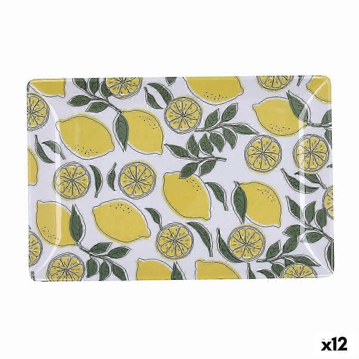 Snacktablett Quid Sicilia Mehrfarbig Biokunststoff Zitrone 30 x 20 x 2 cm (12 Stück)