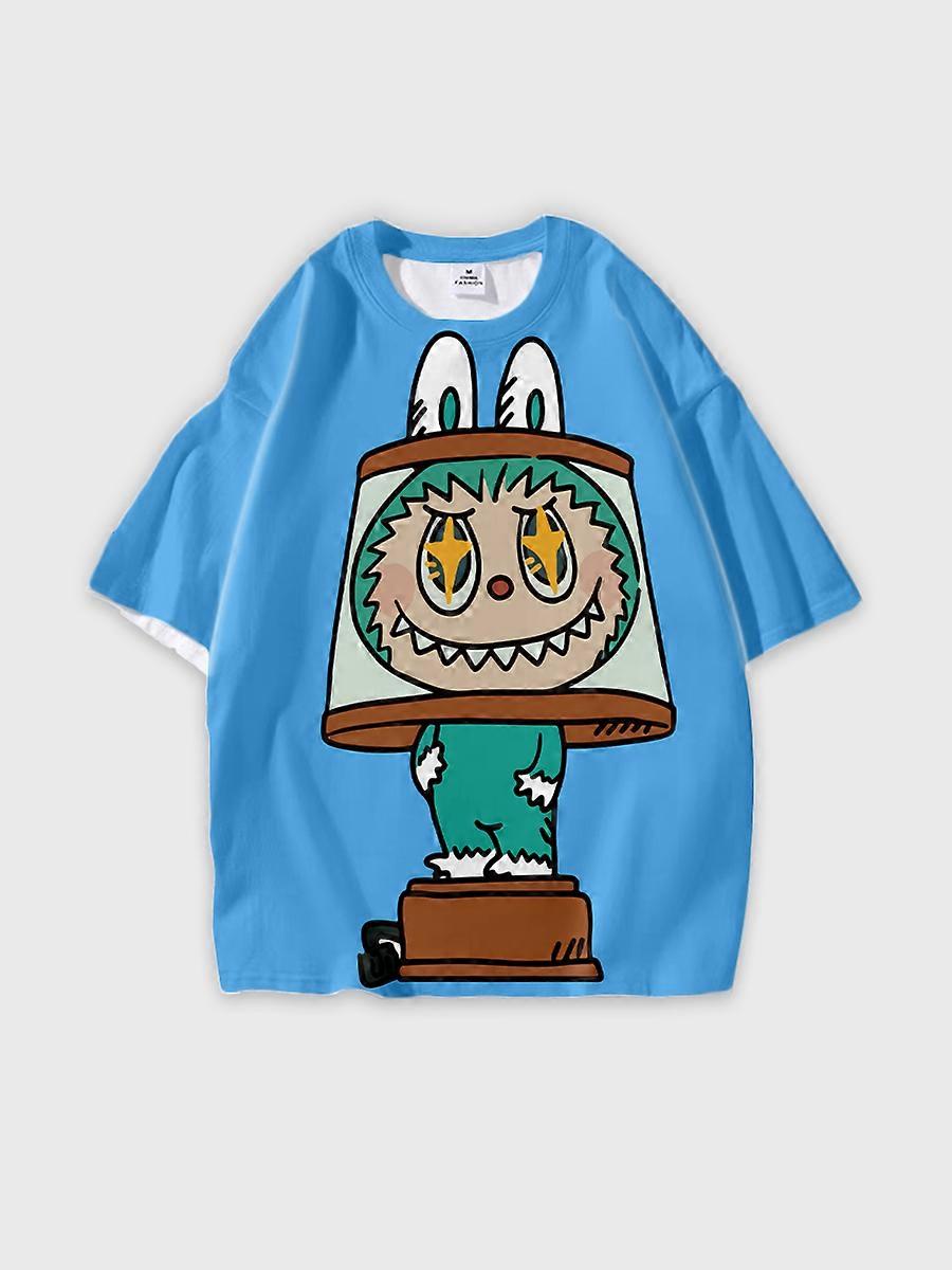 T-shirt round neck Pattern loose short sleeve P1959