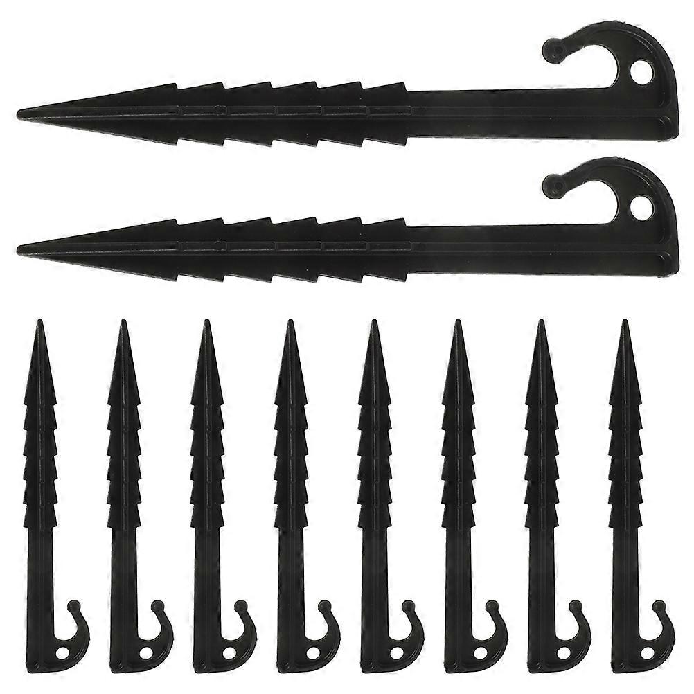 Heavy Duty Plastic Tent Stakes for Camping with Windproof Fixation Black Color Portable and Lightweight 20pcs