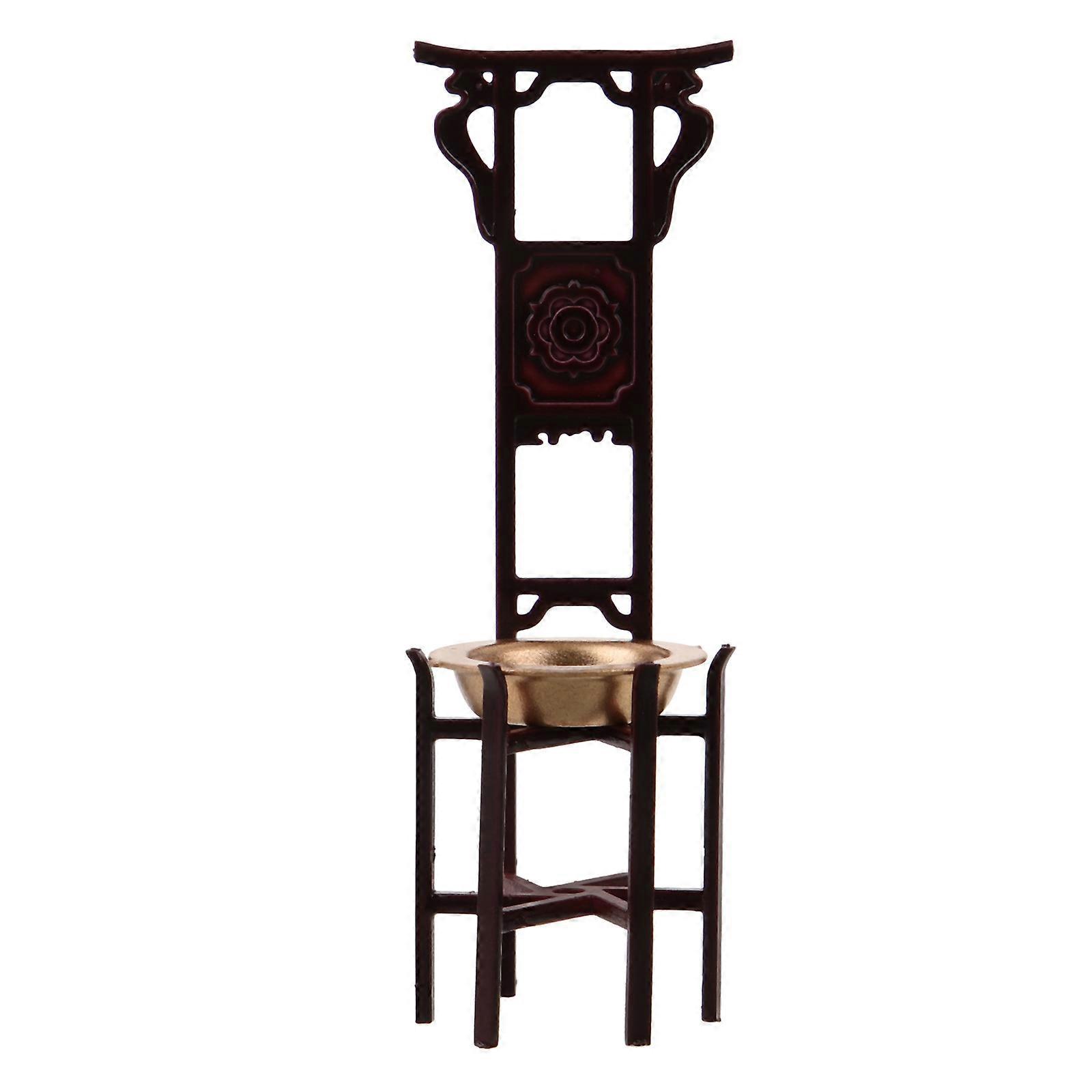 Adorable Mini Furniture for Decoration Dark Red Wood and Acrylic 1 Set Compact Size Lightweight