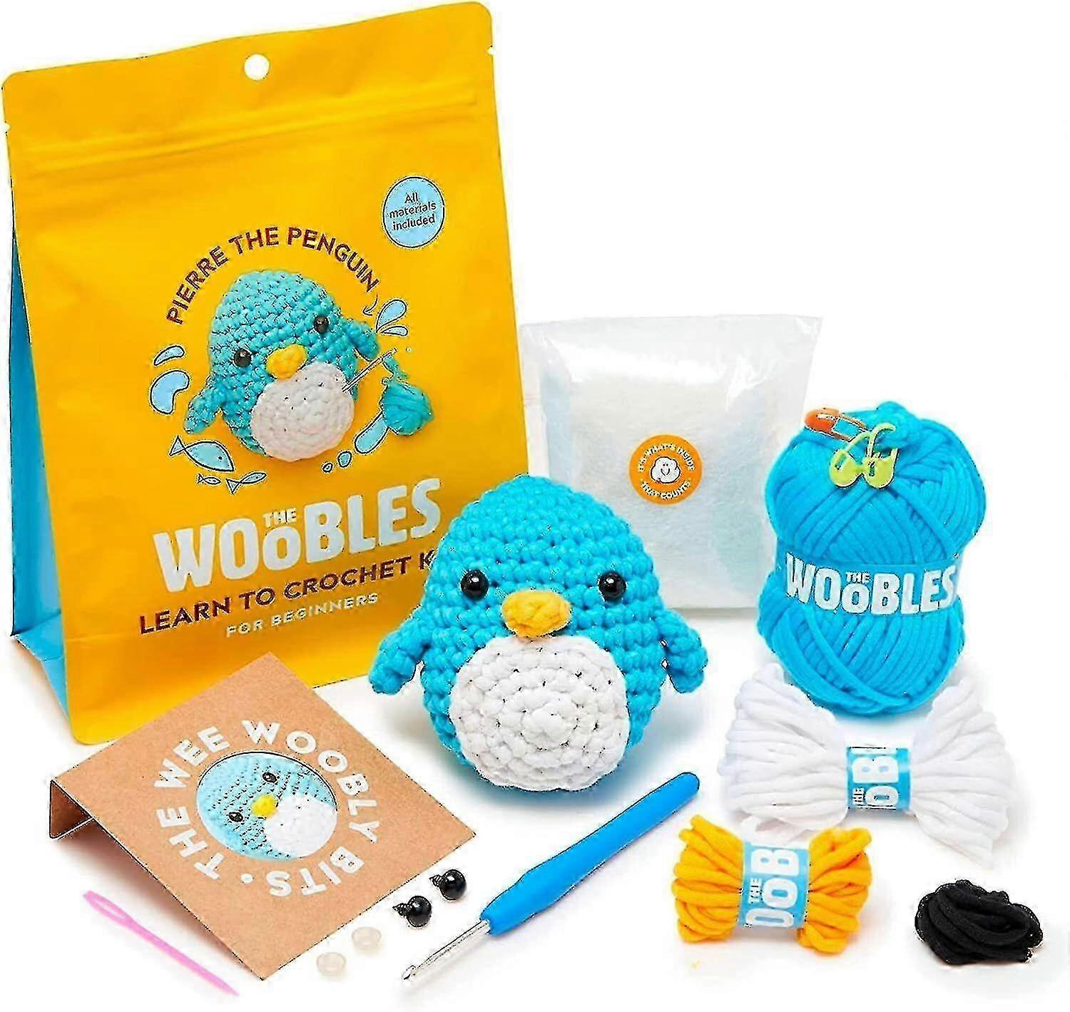 Crochet kit for beginners with penguin pattern DIY