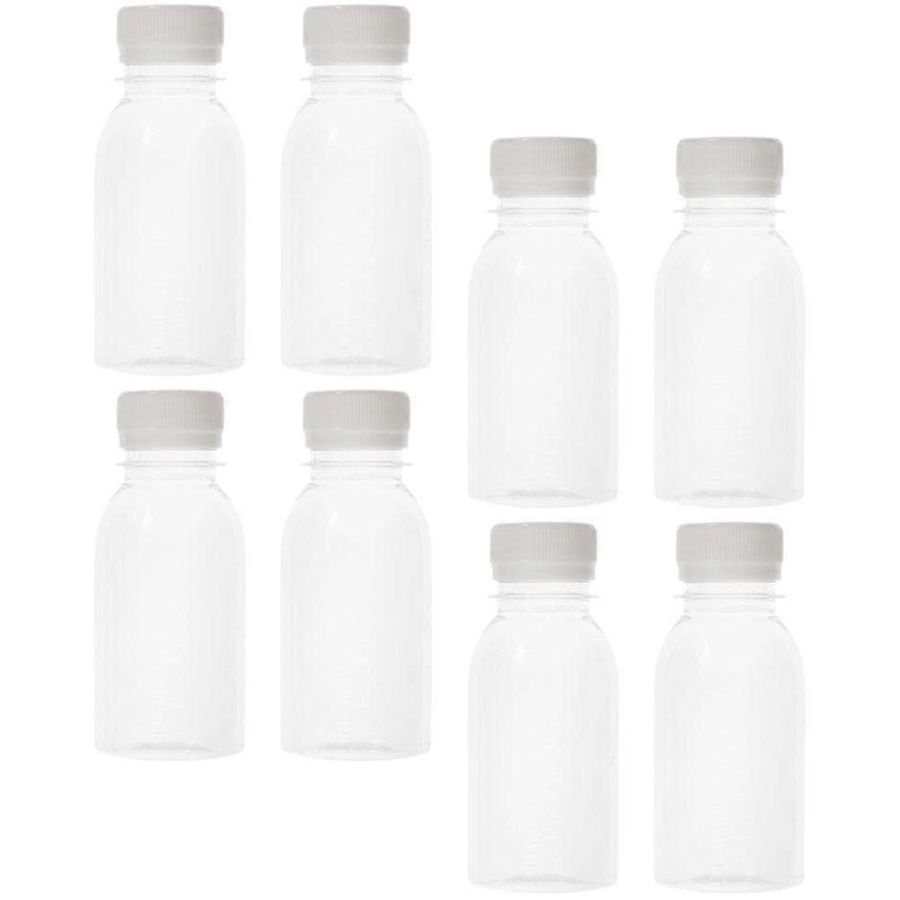 8pcs Juice Bottles With Caps - Reusable Clear Plastic Bottles For Fridge Storage, Empty Drink Containers With Lids, Suitable For Juicing, , And