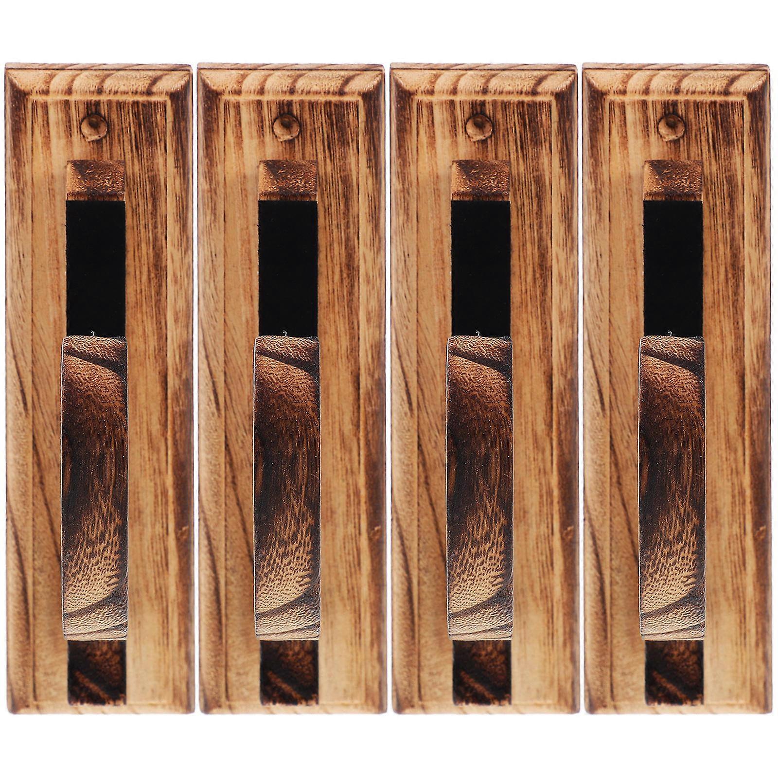 4pcs Wall Mounted Wooden Sword Rack Sturdy Display Holder for Space Saving Storage, Ideal for Home Decor and Collectors
