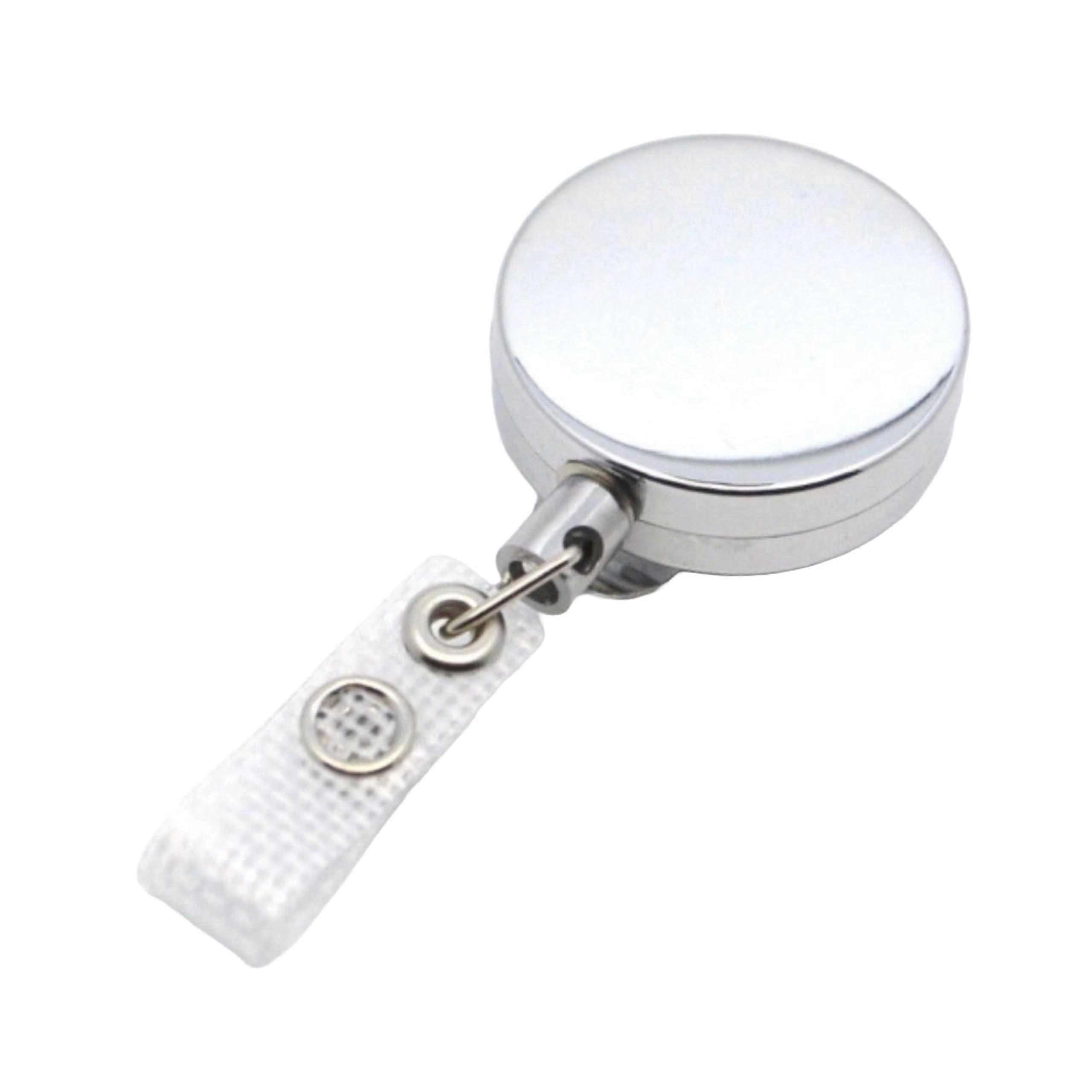 Extendable Metal Key Ring with Metal Cord Vinyl Plastic Tab Fabric Reinforced Full Metal Yoyo ID Card Holder Ski Pass YoYo