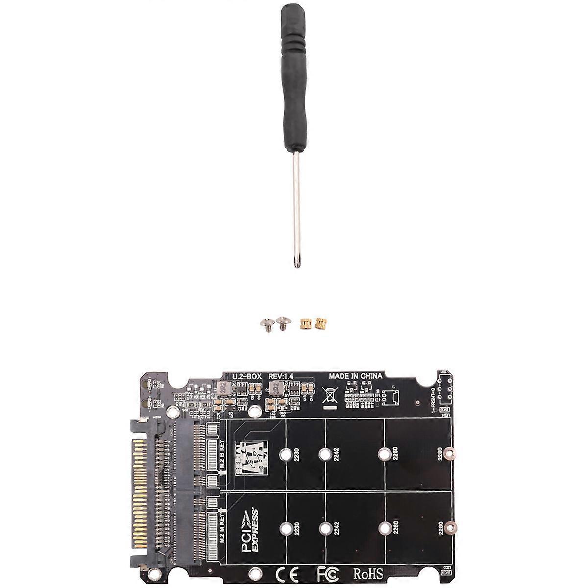 Right Angled 90 Degree SAS 22 Pin to 7 Pin+15 Pin SATA Adapter with 2 in 1 M.2 NVMe M.2 Key M Key B