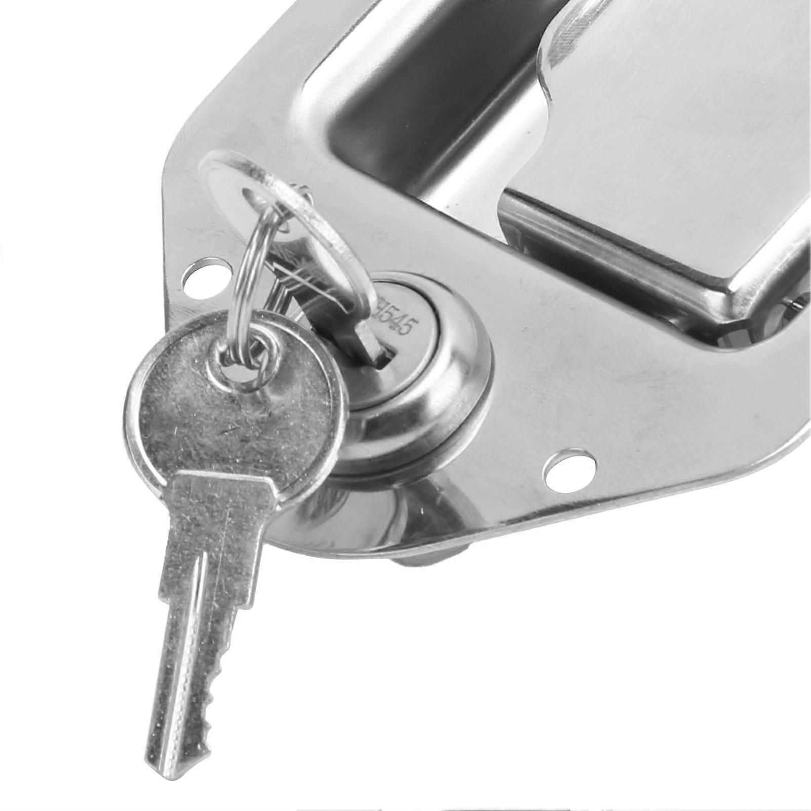 Car Door Lock T Shape Stainless Steel with 2 Keys Replacement for Metal Power Distribution Cabinet Toolbox