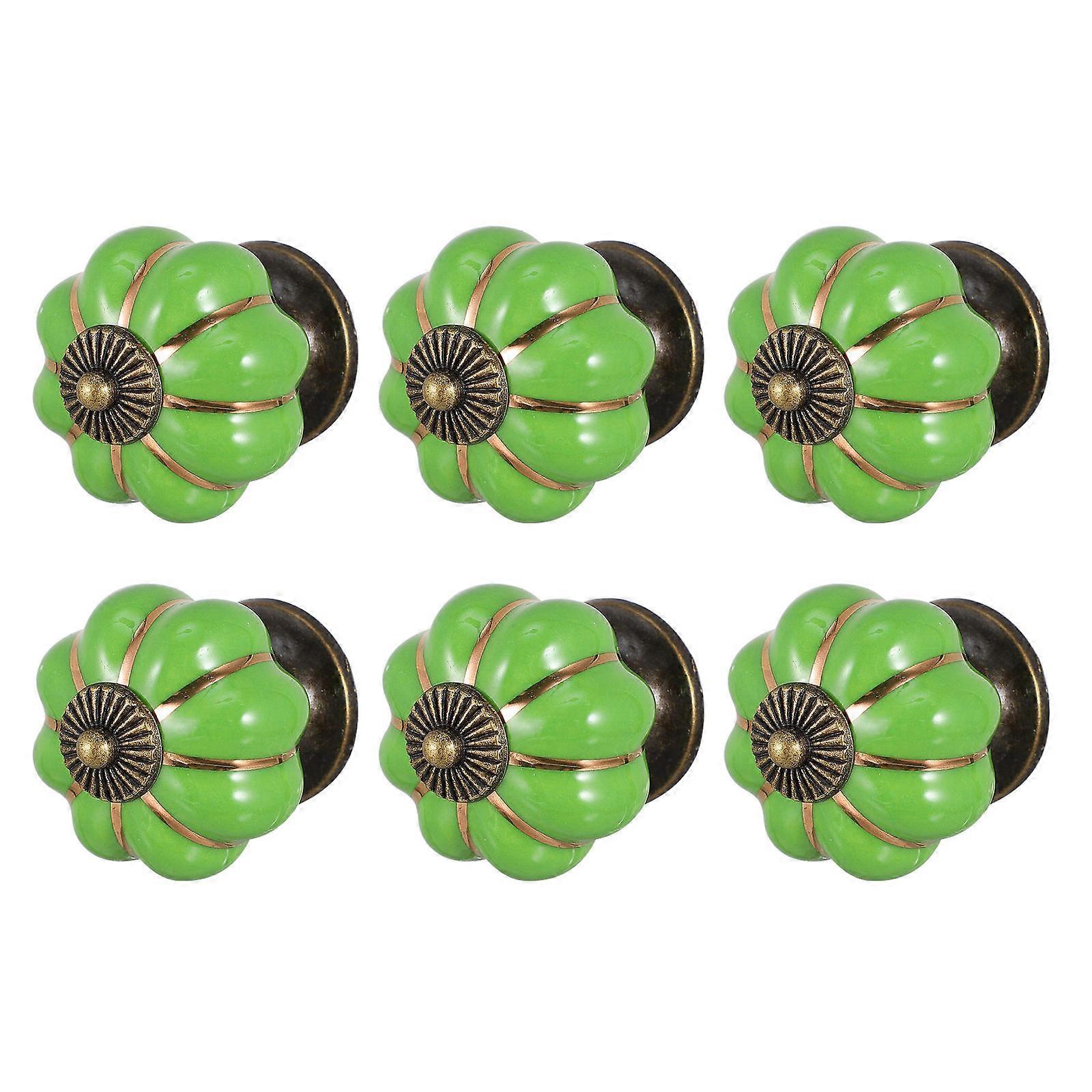 Drawer Handle Decor Stable Installation Modern Minimalist Style 4X4X4CM Green Ceramic 6Pcs