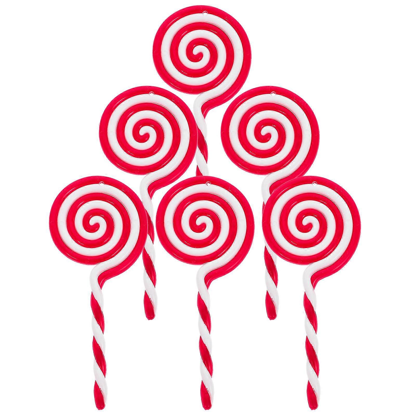 Pink Lollipop Prop for Decoration Made from PP Stable Adorable and Funny 6pcs