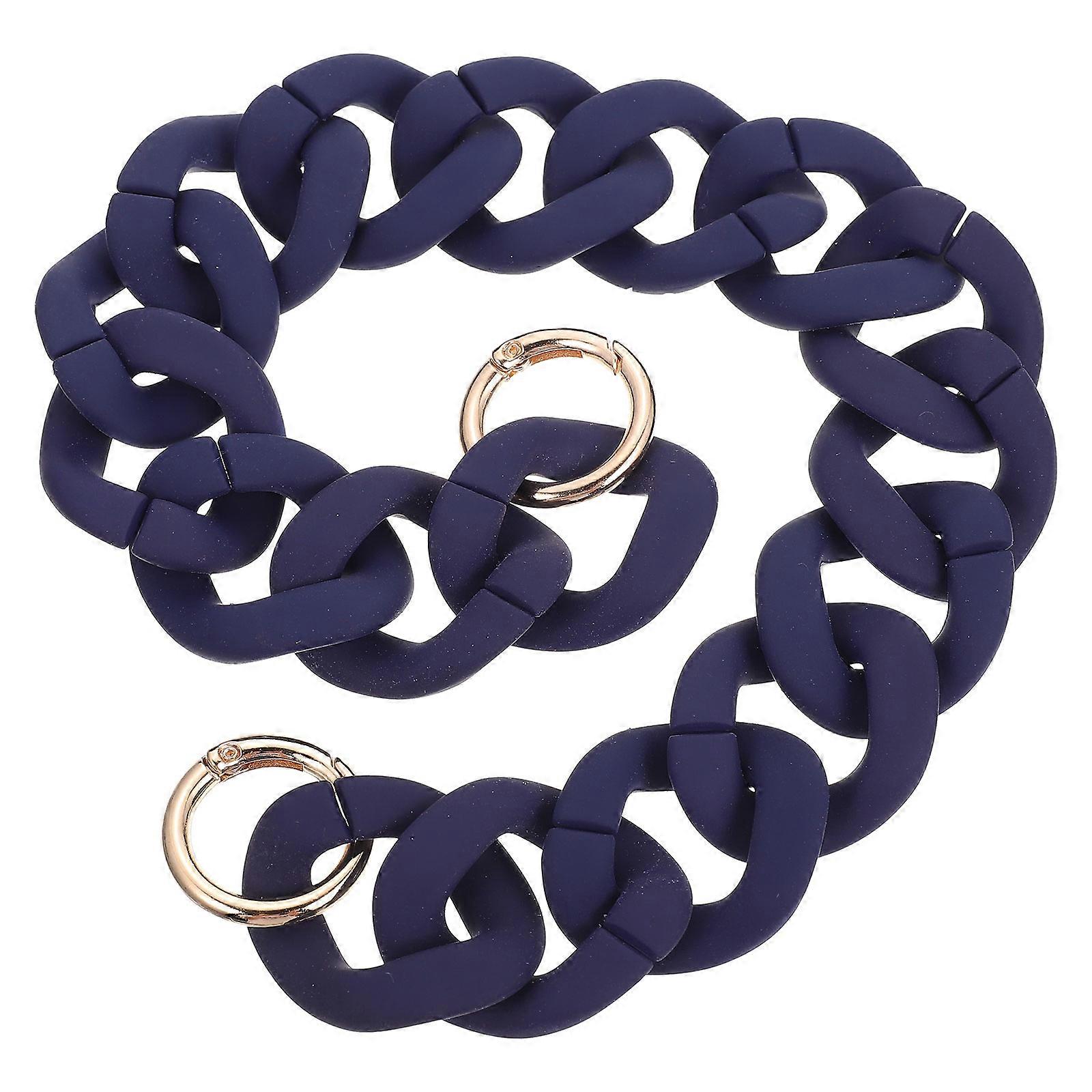 Dark Blue Resin Handbag Chain Stylish Durable Bag Chain for DIY Use Lightweight and Portable 48 Inches
