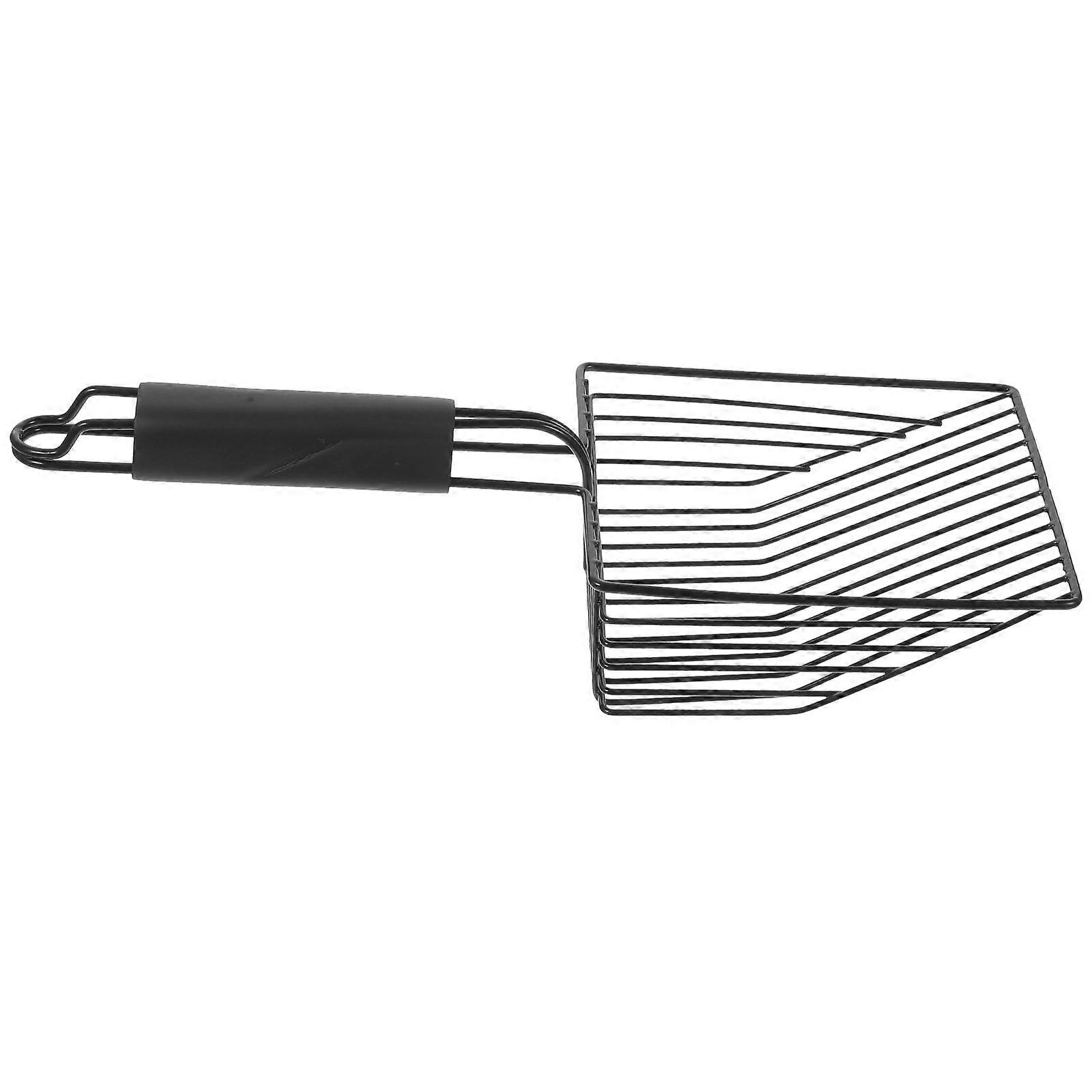 Durable Stainless Steel Cat Litter Scoop for Pet Use Black Practical and Compact Design