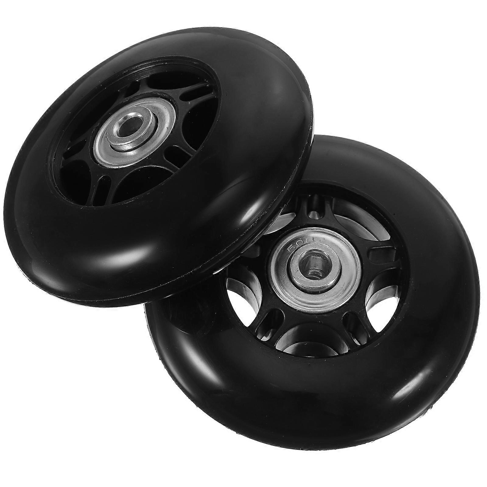 Replacement Wheels For Suitcases 1 Set Flexible Rotation Caster Wheels Ideal For Daily Use Black Stable Performance