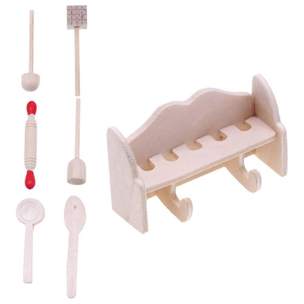 Miniature Kitchen Model for Decoration 1Set Wooden Tools