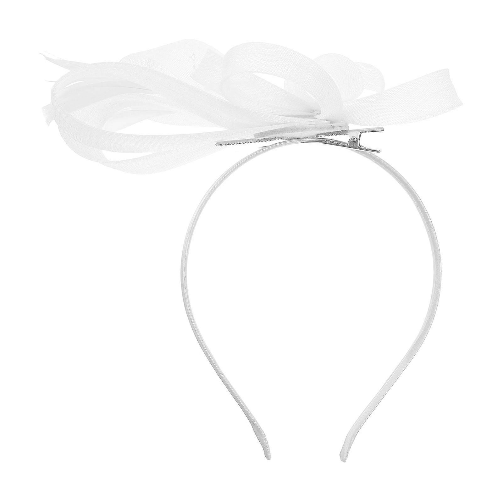 Fascinator Hat Tea Party Accessory For Women In White Color With Elegant Flower Design 1Set