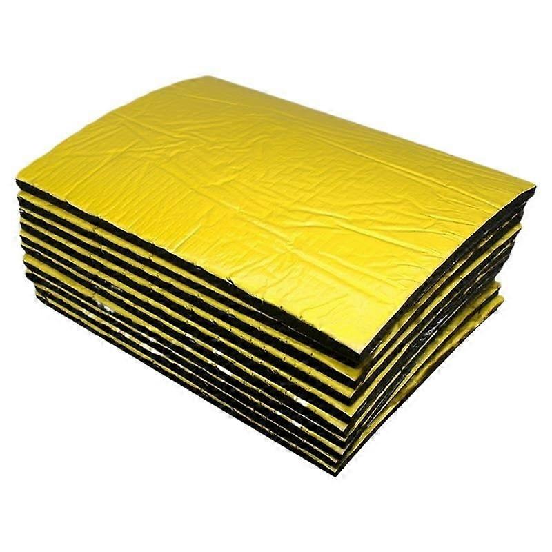Insulation Mat for Cars - Self-Adhesive Sound Dampening & Heat Insulation, Pack of 10, Gold, Durable Material