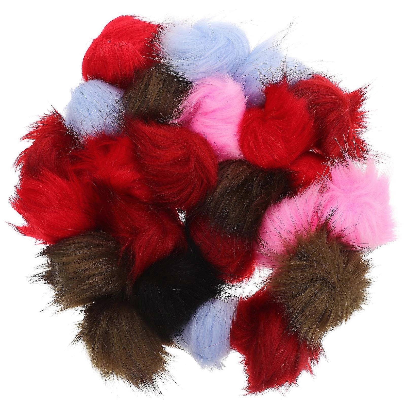 Craft Fuzzy Pom Pom Balls 24Pcs Handmade Accessories Winter Fashion Round Decorative Toys