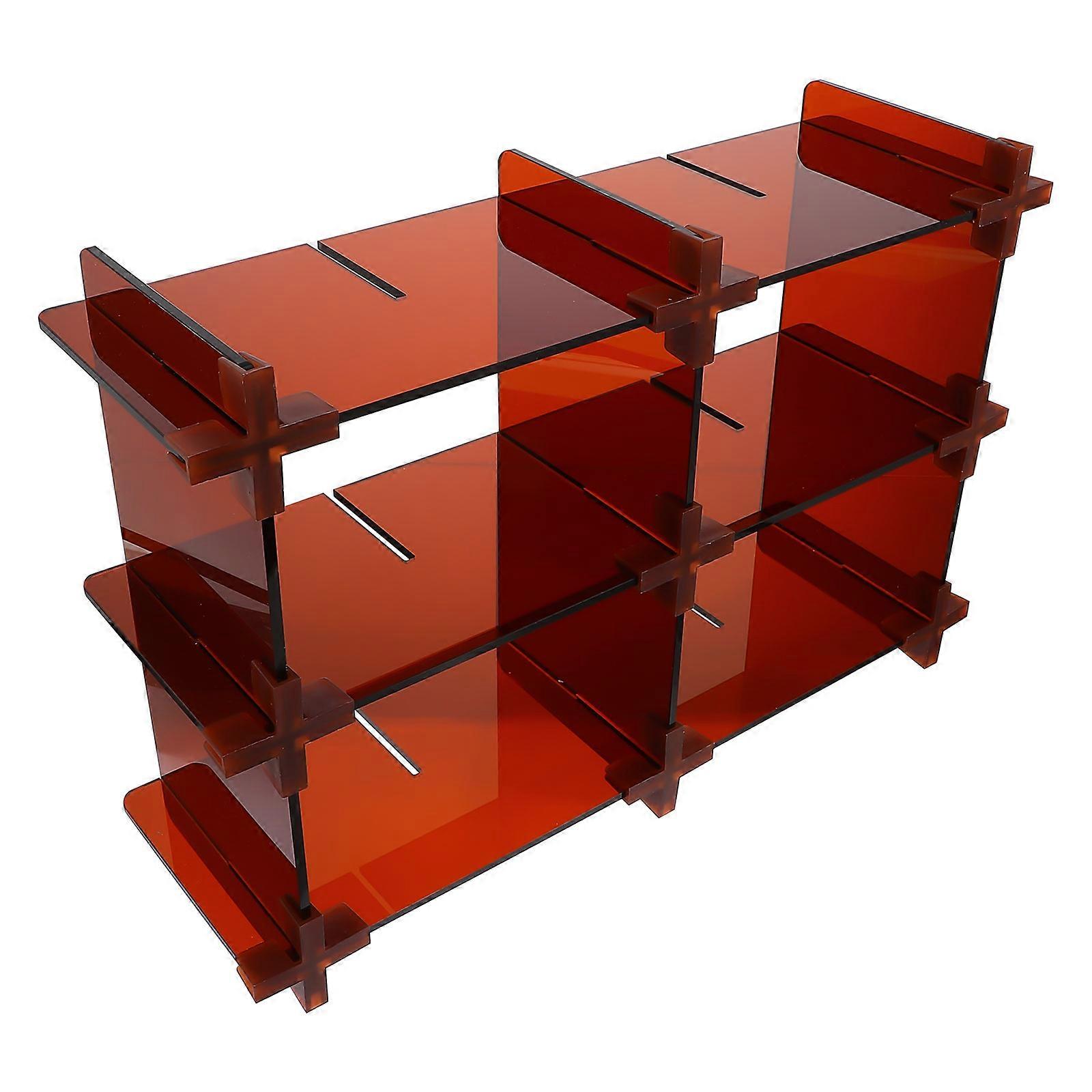 Acrylic Storage Rack for Desktop Multi-Purpose Storage with 1Set Brown