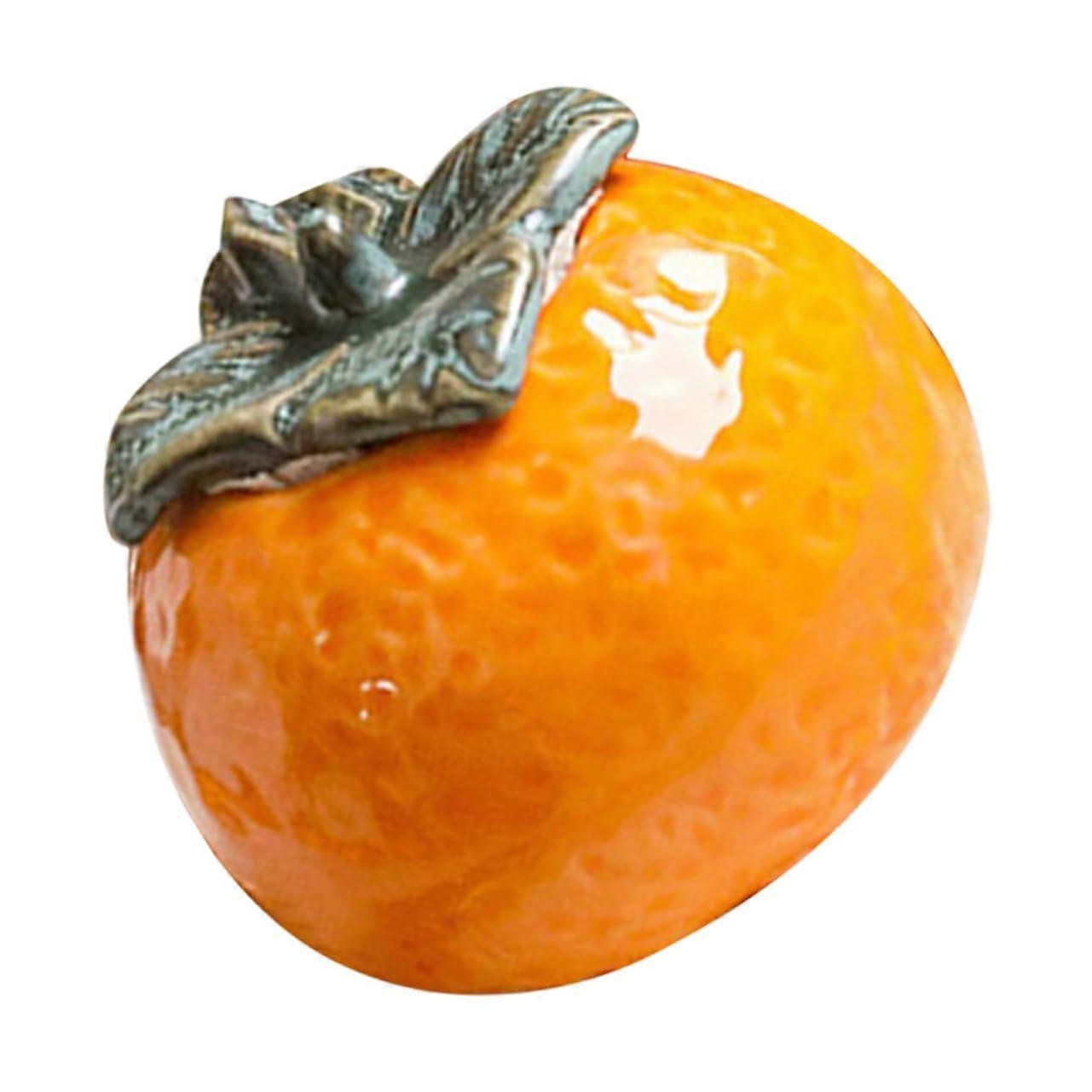 Mini Orange Ceramic Tea Jar, Nordic Style Porcelain Canister for Tea, Sweets, Fruits, Decorative Table Centerpiece, Practical Storage Solution