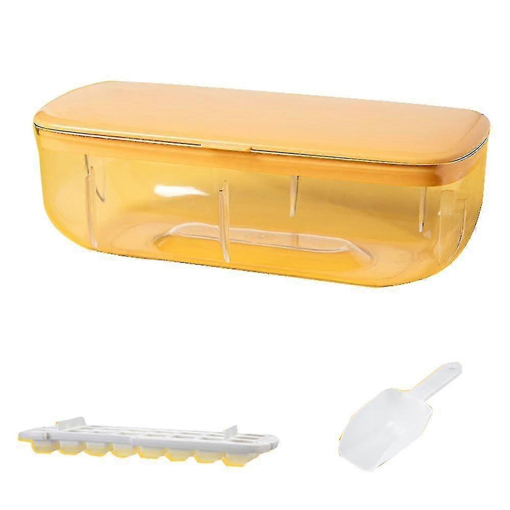 Silicone Ice Cube Tray With Lid Container & Scoop | Food-Grade Materials, Easy Release, Square Shape