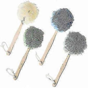 2025 4er Pack Badewanne Dusche Luffa Körperbürste Mit Langem Griff, Badeschwamm Rücken Schrubber Duschbürste (4 Farben)