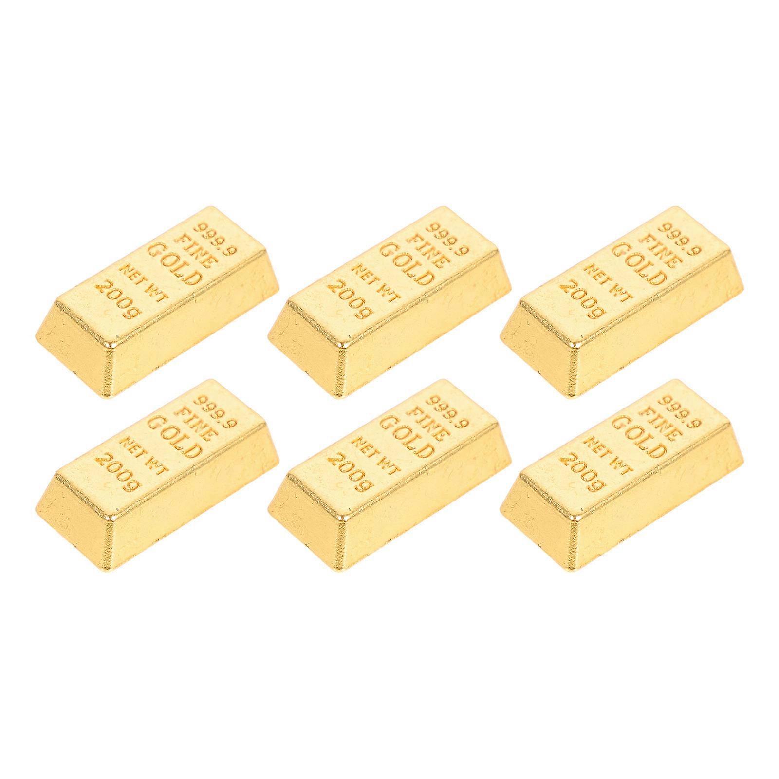 Mini 6 Pcs Dollhouse Decoration Golden Rectangular Material Ideal For Children Play