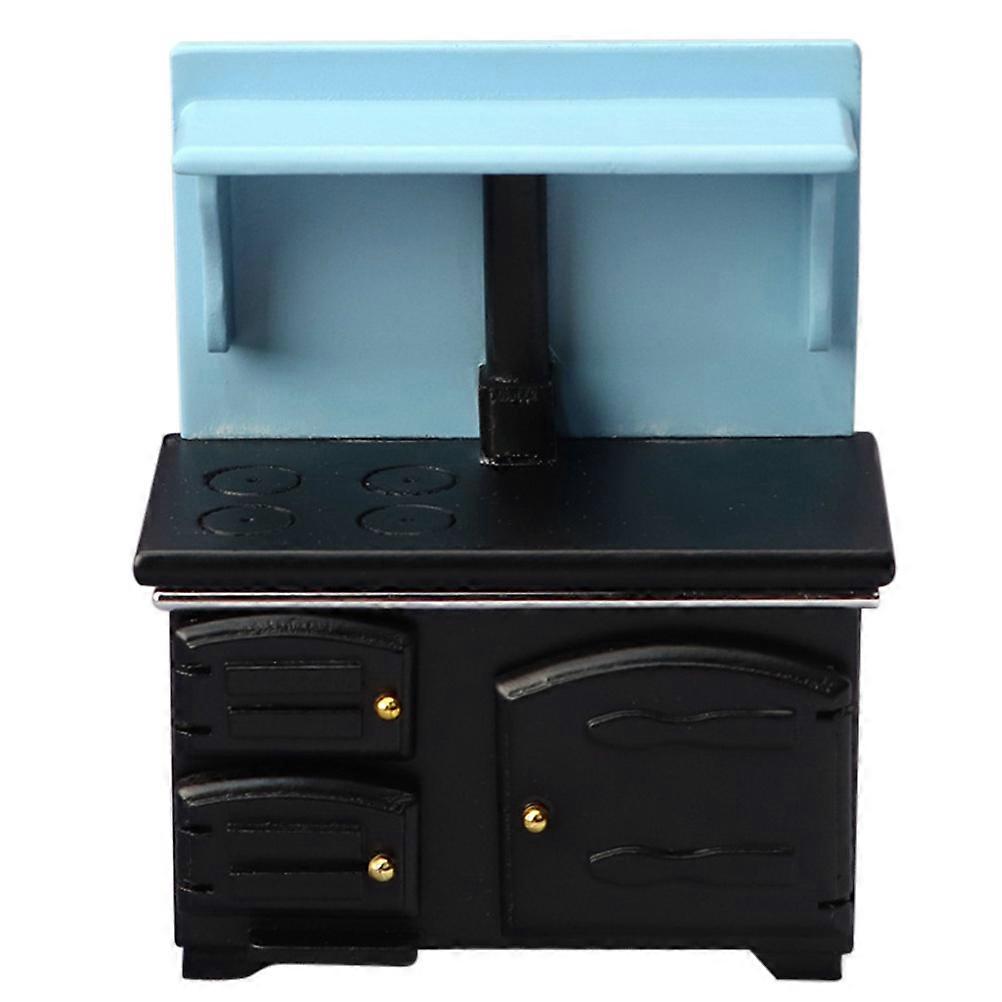 Vivid Black Stove Model for Decor Use Safe Synthetic Material Small Size