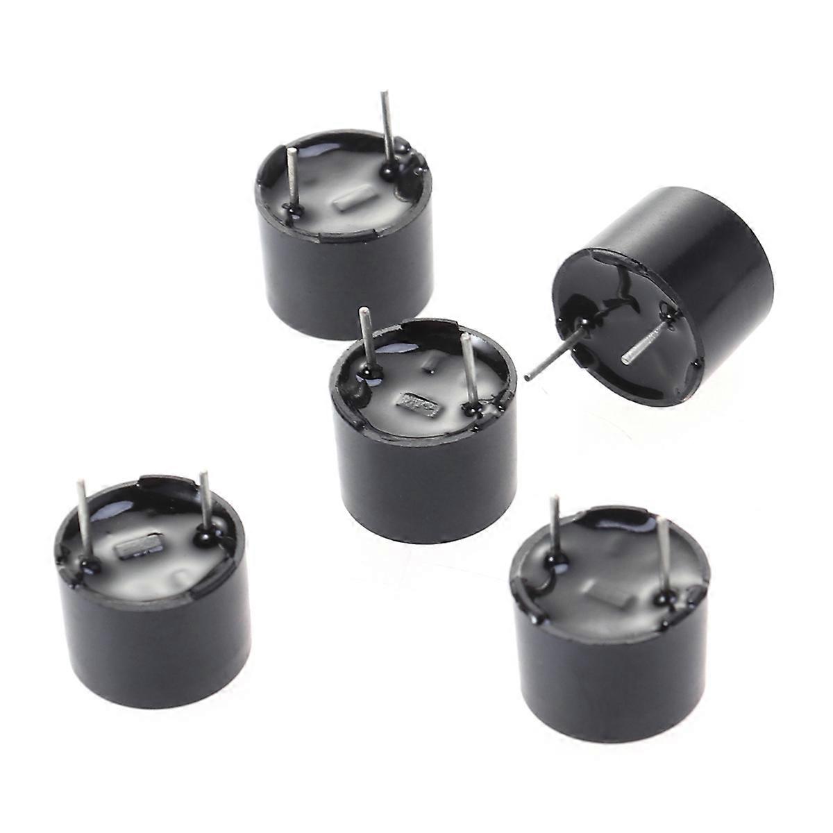 5 PCS 7V 85DB Small Enclosed Electronic Electromagnetic Buzzer Alarms with Wires (Black)