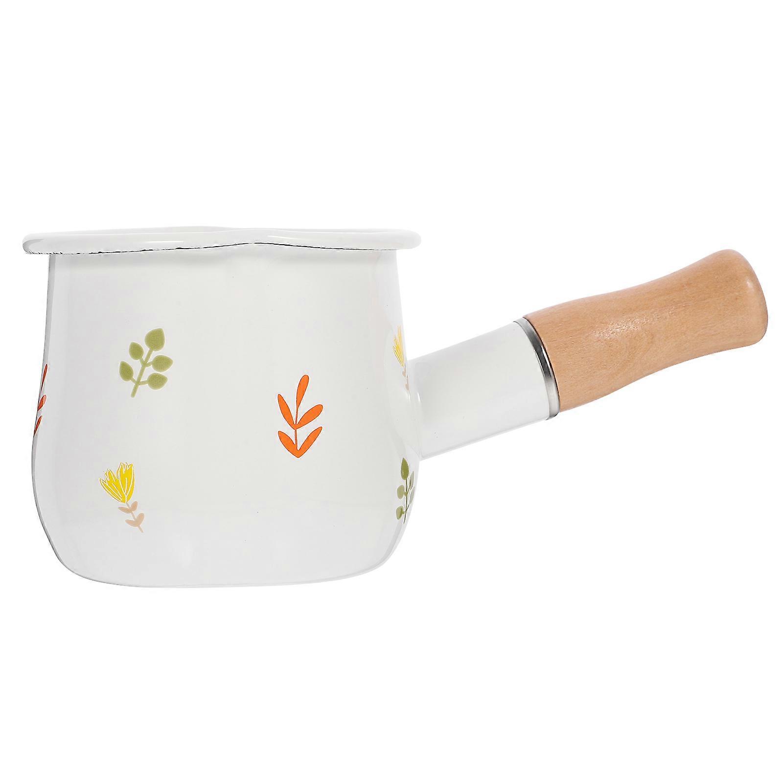 Non Stick Enamel Mini Milk Pot Lightweight Saucepan for Cooking Sauces, Soup, and Melting Butter – Easy Clean Textured Enamel Kitchen Pan