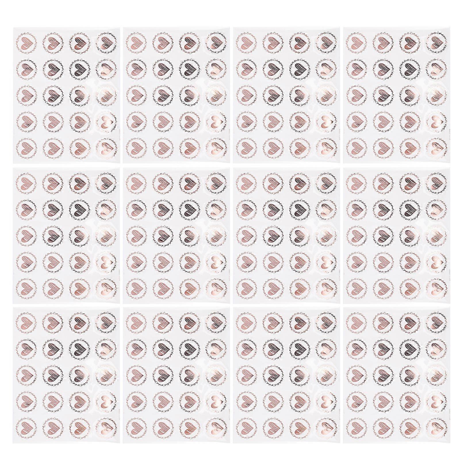 25 Sheets of Heart Shape Self-Adhesive Envelope Stickers Ideal for Party Favors and Special Events in Rose Gold for Creative Sealing