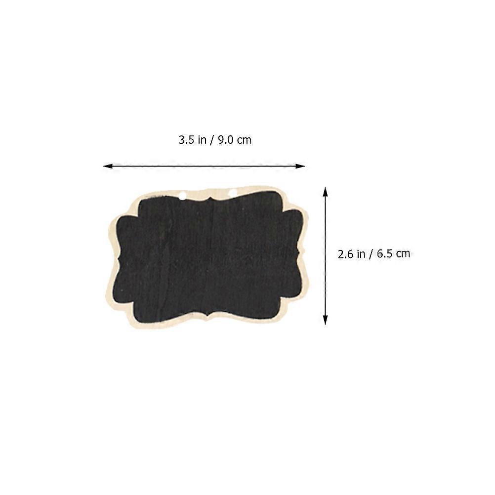 Mini Hanging Blackboard Pendant Wooden Message Board for Kids Writing and Drawing Black 12 Pcs