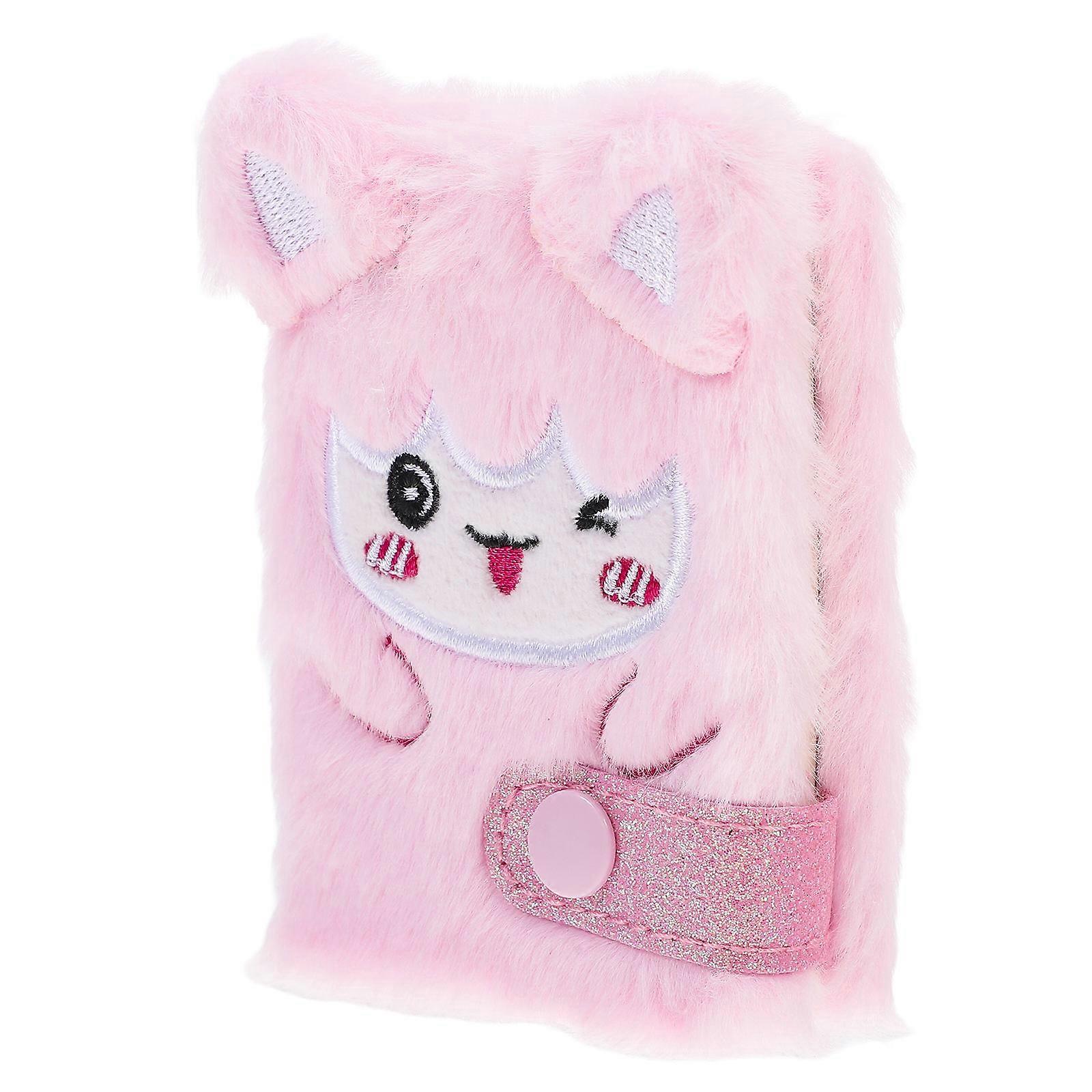 Cute Fluffy Plush Notebook with Cartoon Cover – Adorable Mini Diary for Daily Use – Lightweight Kawaii Journal for School, Office & Home