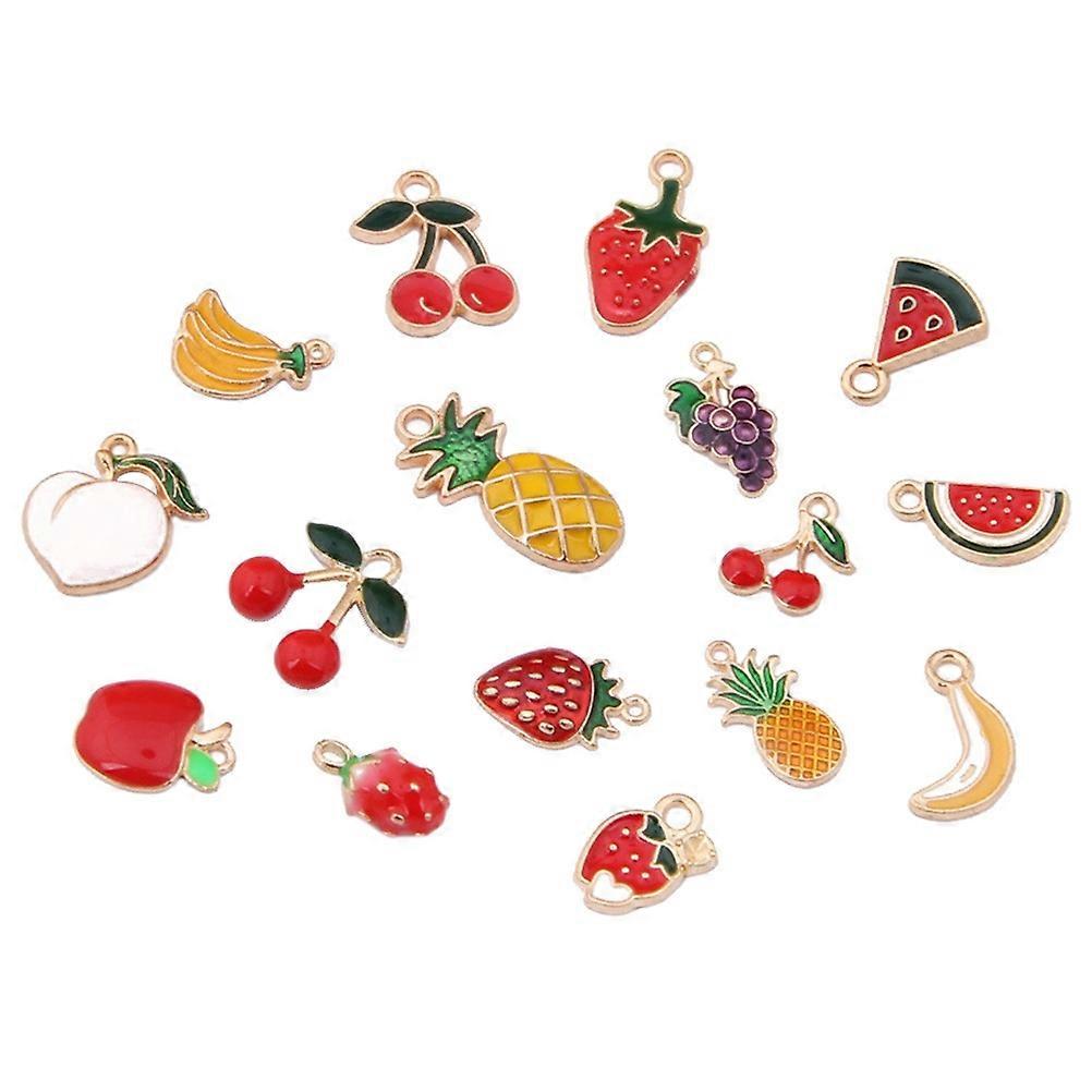 Assorted Color Cartoon Dripping Oil Pendants Set for Craft DIY and Bag Decoration 20PCS Metal