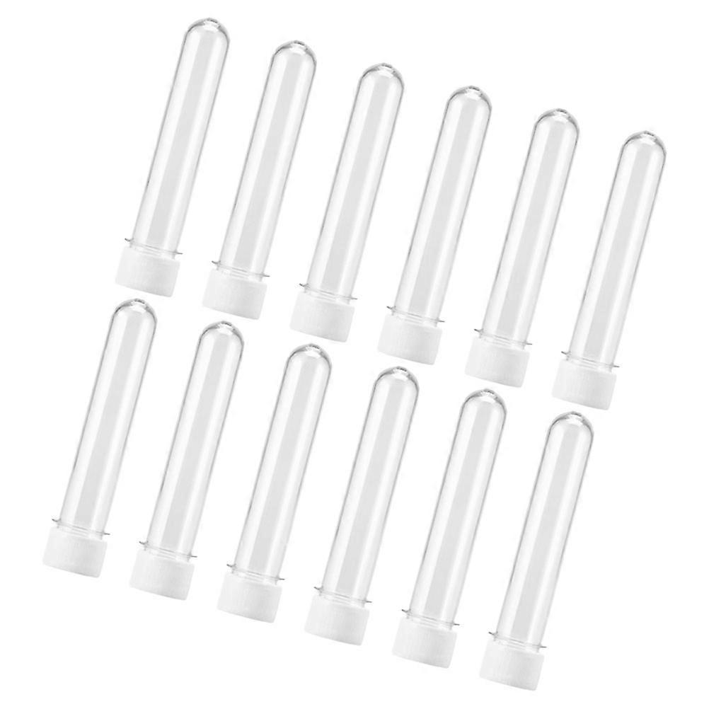12pcs Transparent Reusable Test Tubes for Candy Storage with Lids Portable