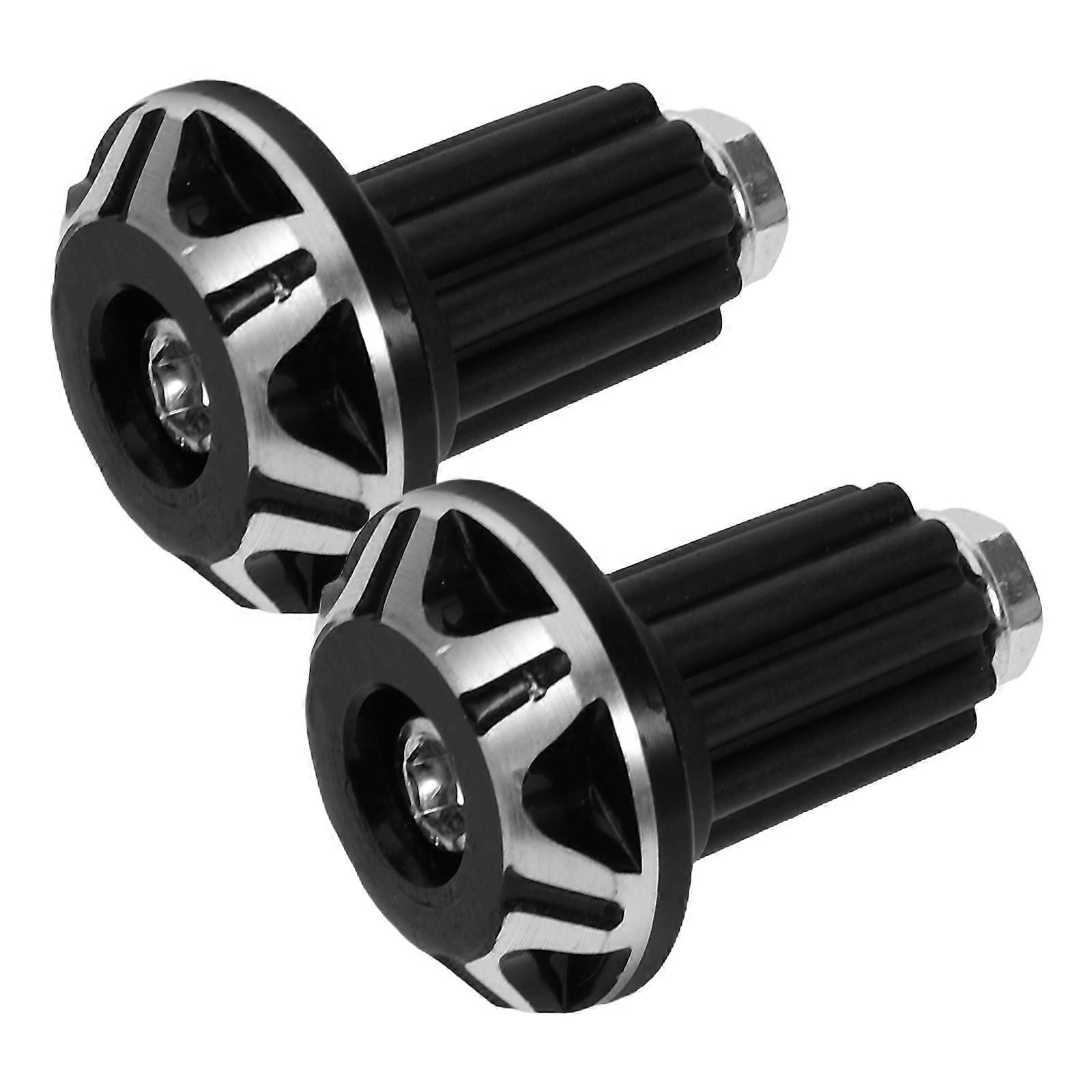 Aluminum Motorcycle Handlebar Grips End Caps for Enhanced Durability and Dust Protection, Black, Pair