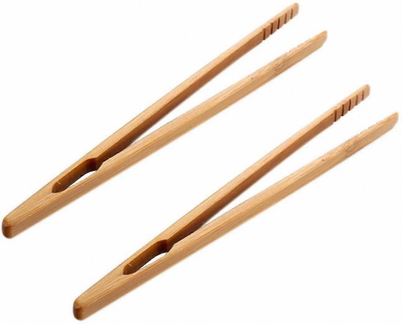 Bamboo Toast Tongs Set of 2 for Kitchen Use Eco-Friendly and Anti-Static Design for Toast and More