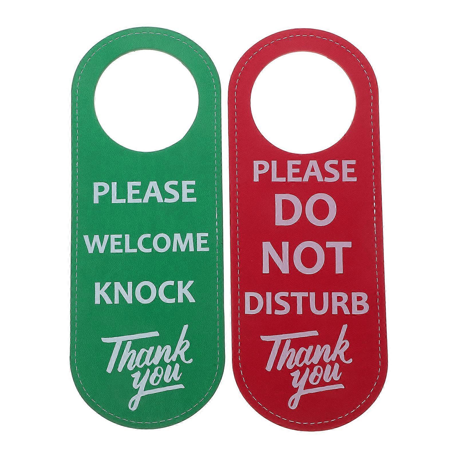 Do Not Disturb Meeting Sign Double Sided Door Hanger for Office Made from PU Assorted Color
