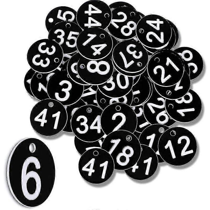Black Number Tags 1-50 Plastic Numbered Tokens Plastic Table Numbers Numbered