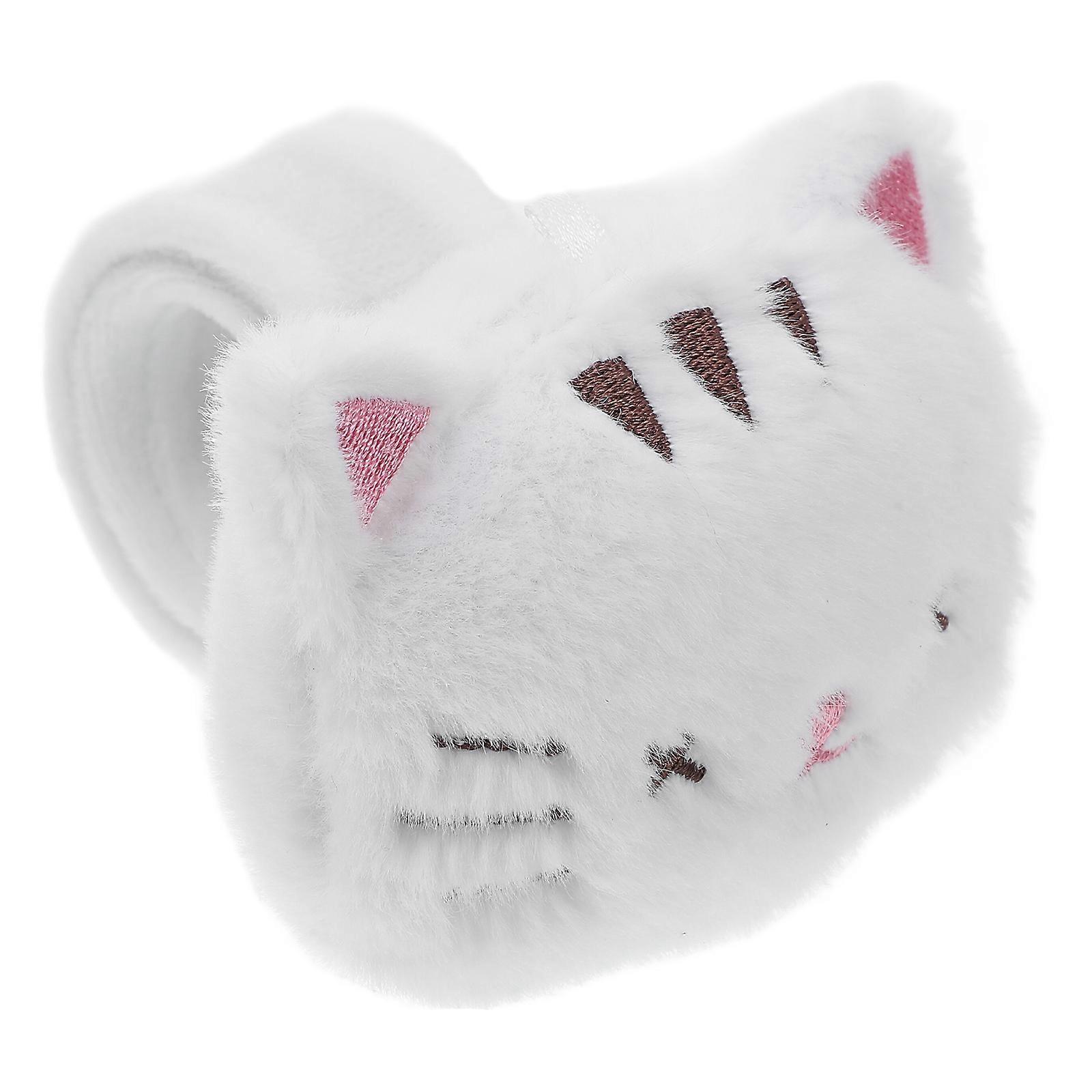 Cute Cat Slap Bracelets Plush Wristbands for Kids Comfortable Party Favors 0.5 inch wide