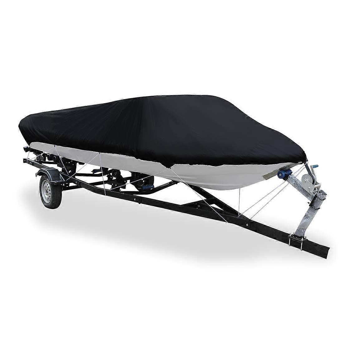 sourcingmap® 210D Waterproof Trailerable Boat Cover for 16-18ft V-Hull Speedboat, Black, 94" Beam Fishing Ski