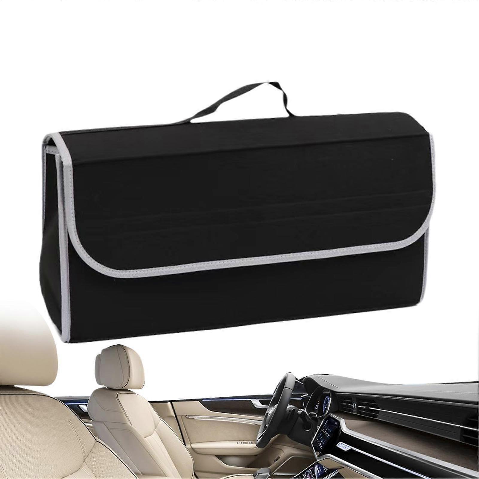 Car Trunk Bag, Boot Storage Bag Felt Cargo Bag Utility Large Capacity Storage Container for Small Items, Cleaning Products, Clothes Black
