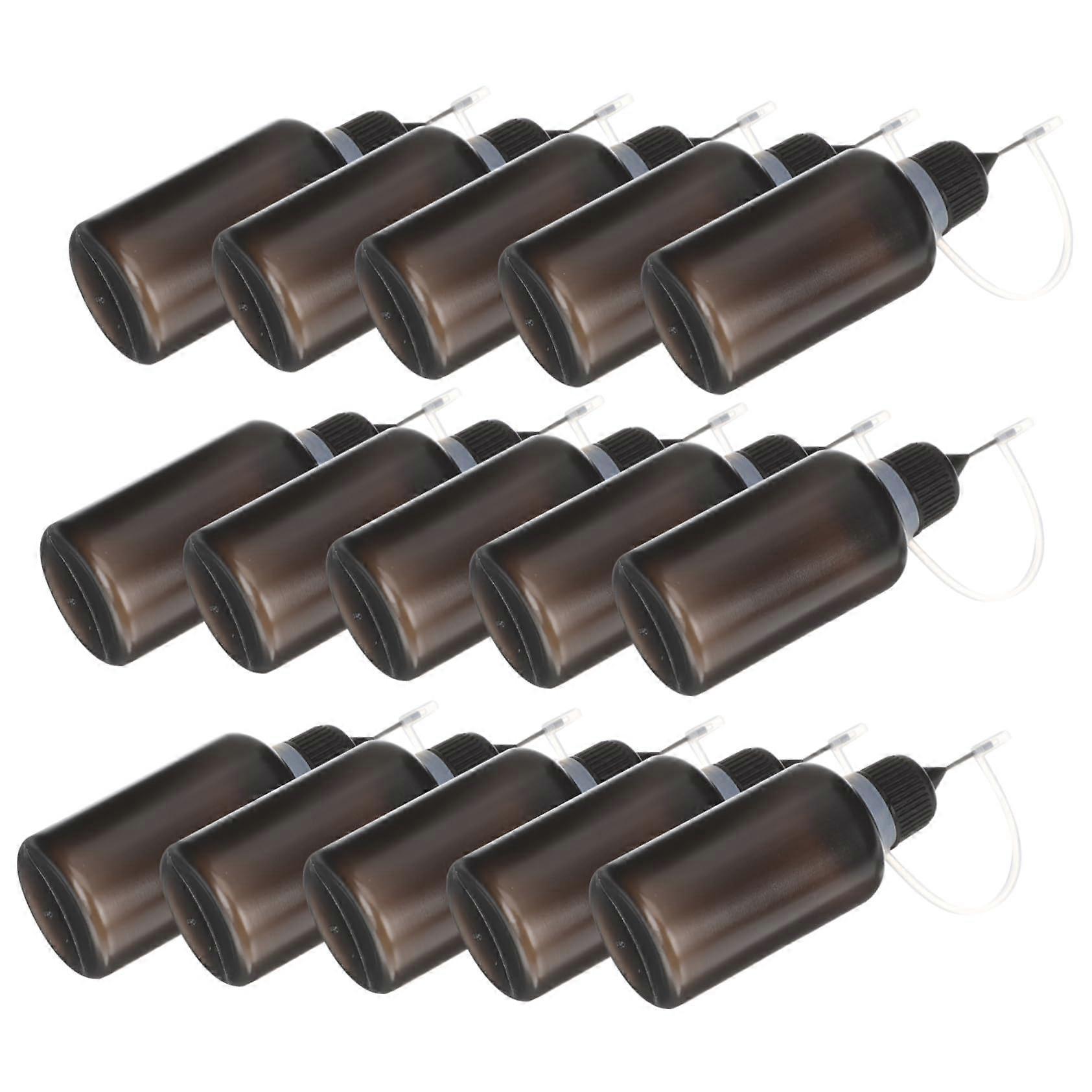 20 Squeeze Bottles with Precision Tips for Oil and Glue Crafts, Leak-Proof, Black, 9x3 cm for Machines and Hand Applications