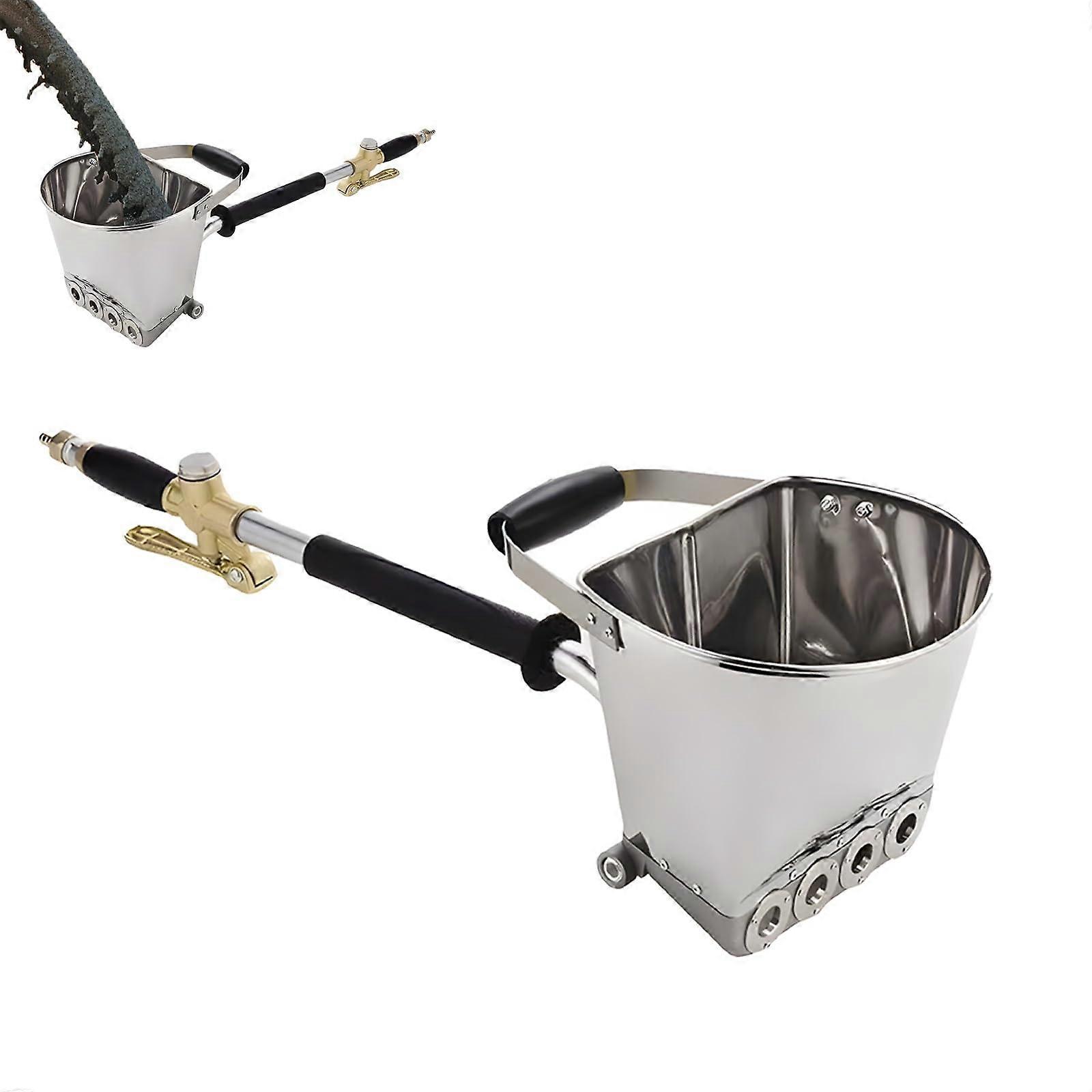 Cement Mortar Spray Gun - Pneumatic Stucco Sprayer with 4 Nozzles, Wall Plastering Tool for Paint and Concrete Applications