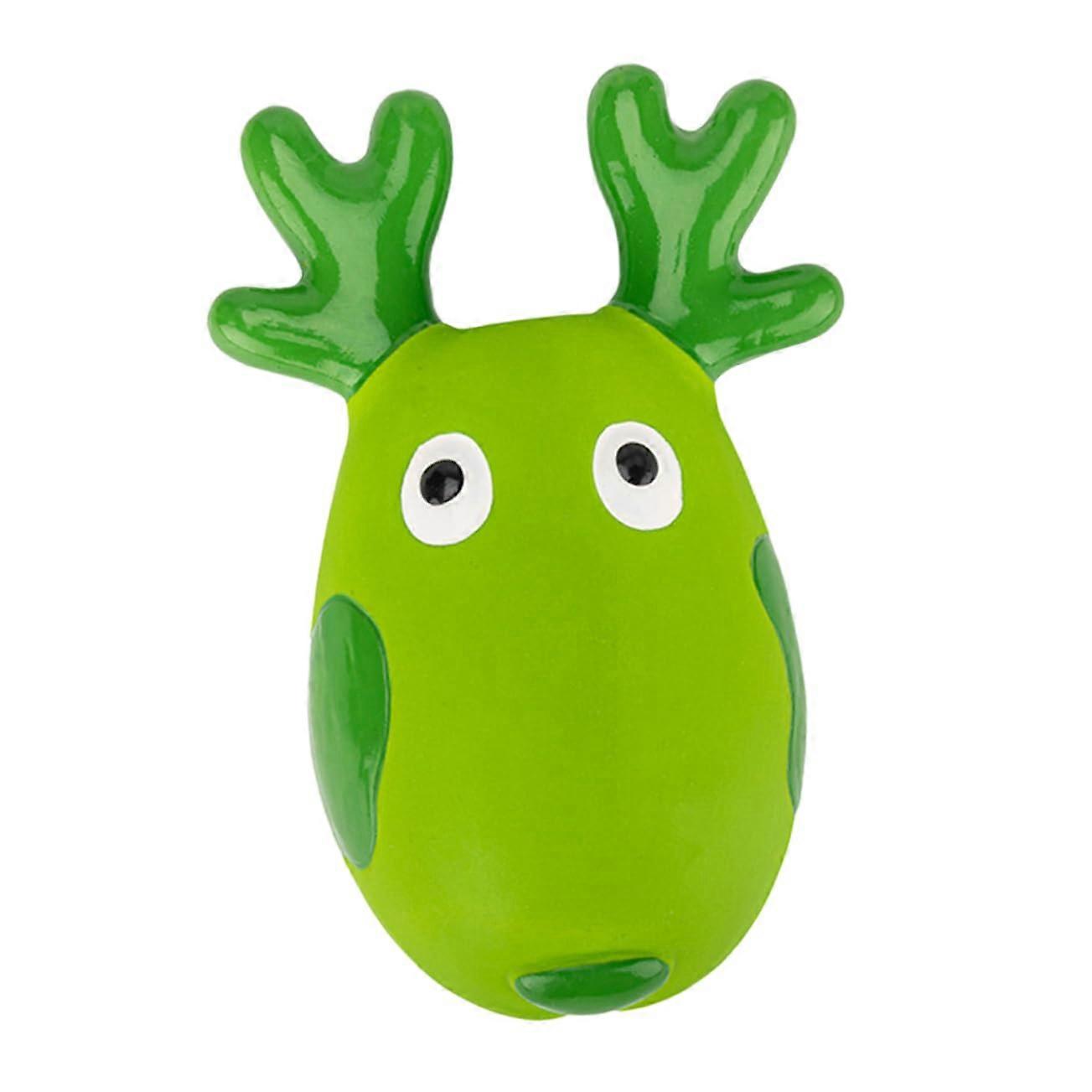 Animal Shaped Dog Chew Toy for Puppies, Bite Resistant Molar Interactive Squeaky Design, Safe Durable Green Color