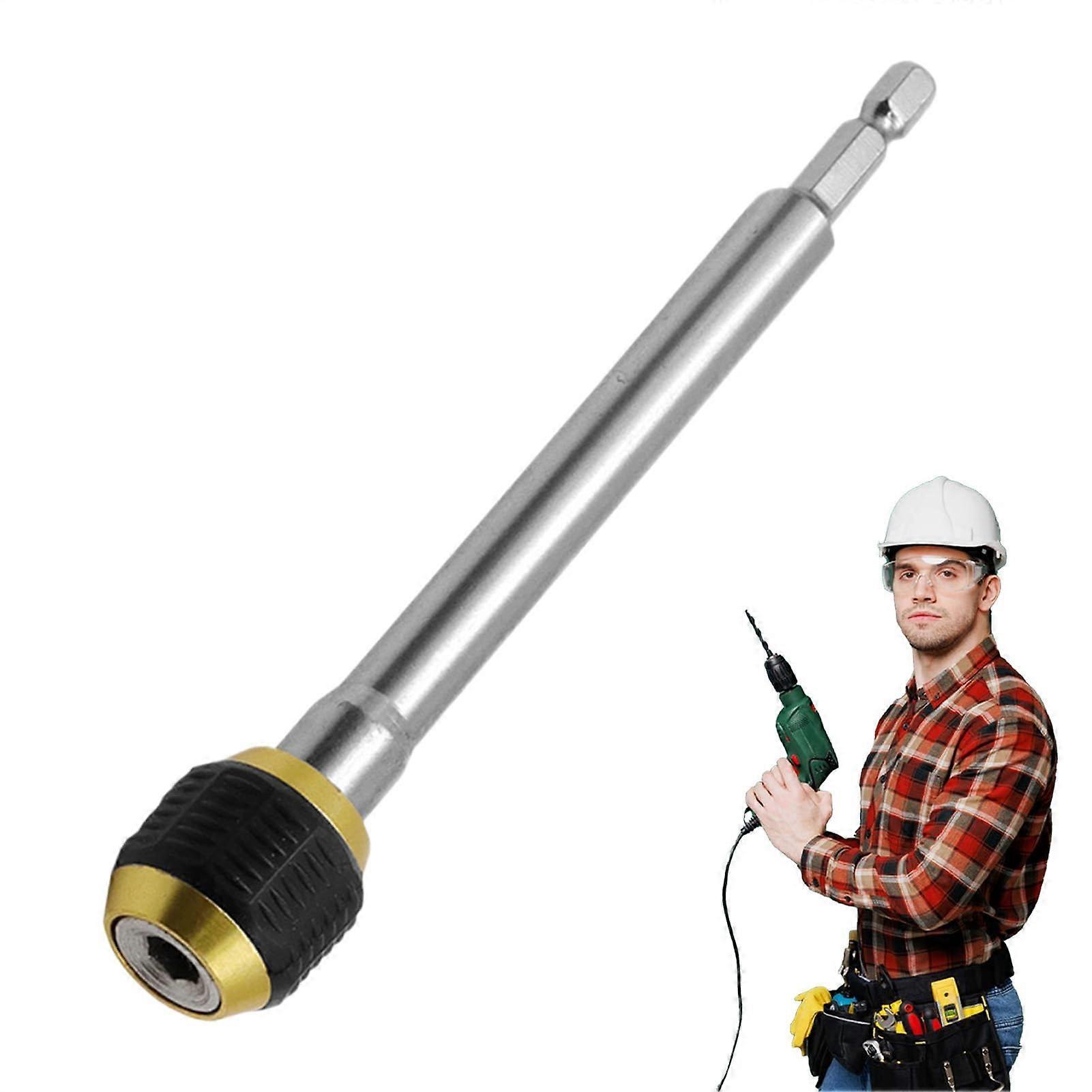 Hex Shank Drill Extension 150mm, Quick Change Chuck, Compatible with Various Drills for Home Improvement and Construction