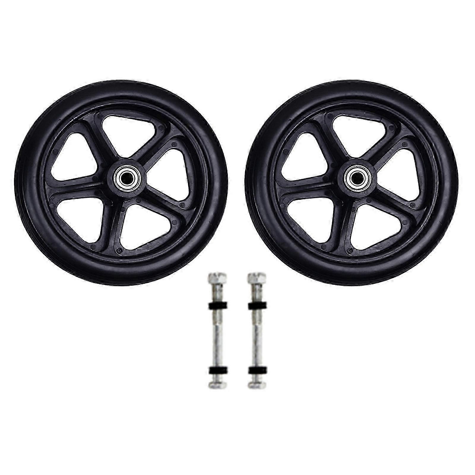 6/7/8" Durable Front Caster Wheels for Wheelchairs, Smooth Solid Tire Replacement (Grey, 6")