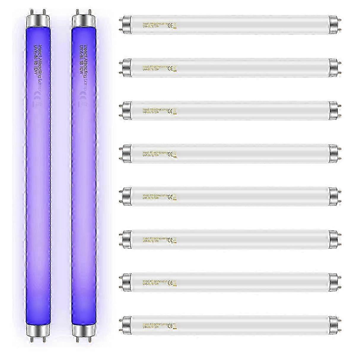 Paquet de 10 ampoules de remplacement Bug Zapper 10W pour 20W intérieur BL T8 F10W 13 pouces Tu tenner