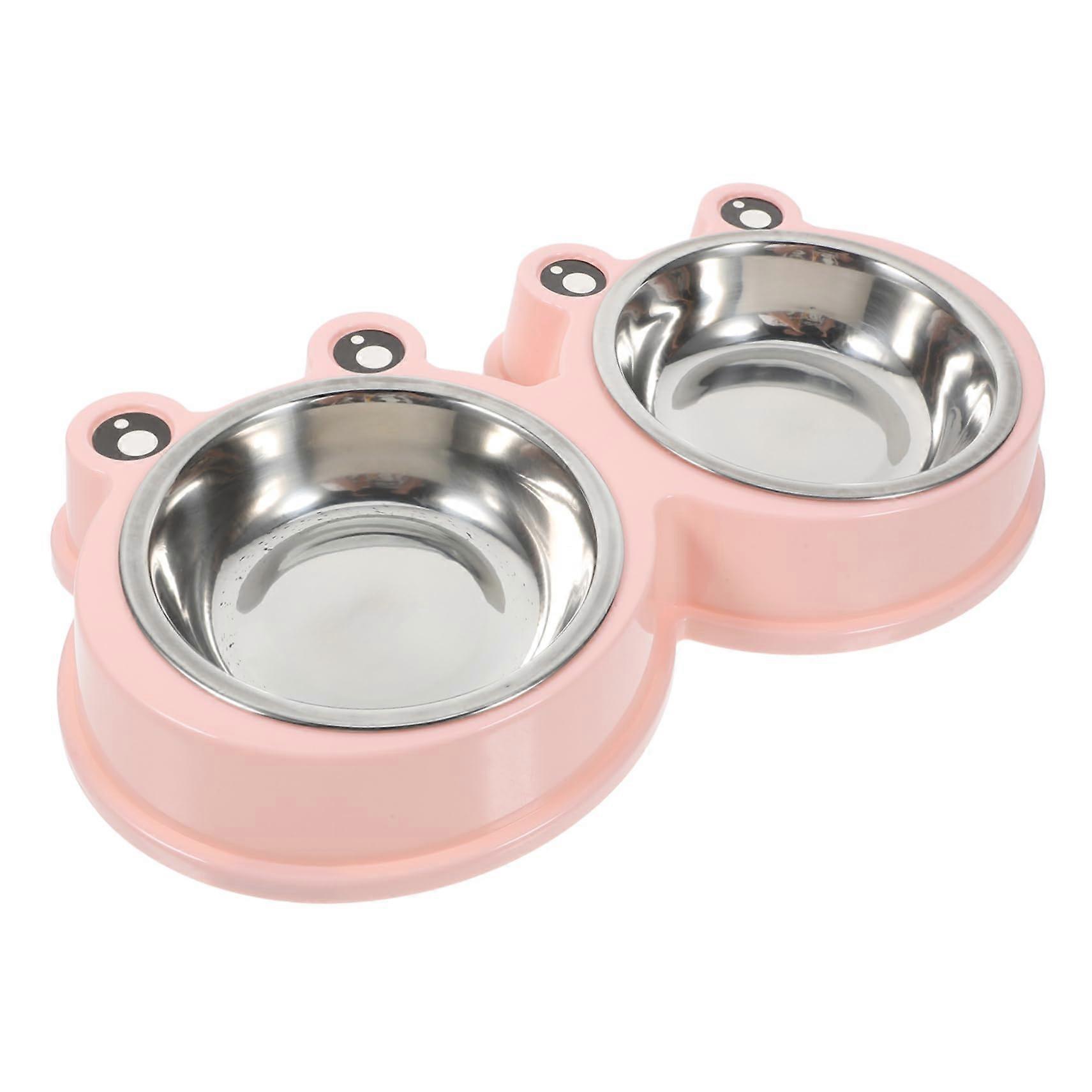 Stainless Steel Pet Feeder Bowl With Base Non-Slip For Cats And Small To Medium Pets Easy To Clean Stand Feeding Dish