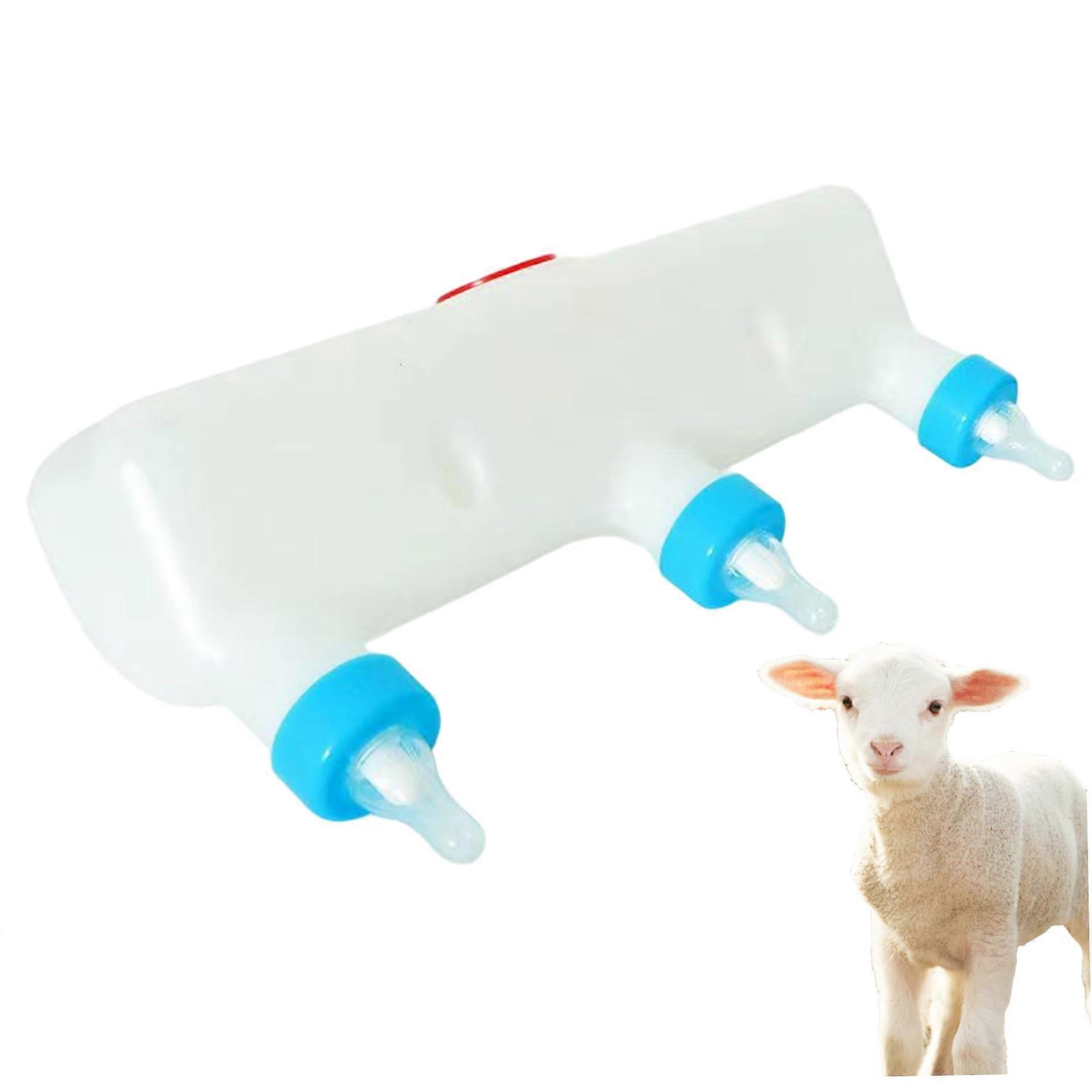 Goat feeding machine, goat bottles with 3 silicone nipples, safe plastic feeder