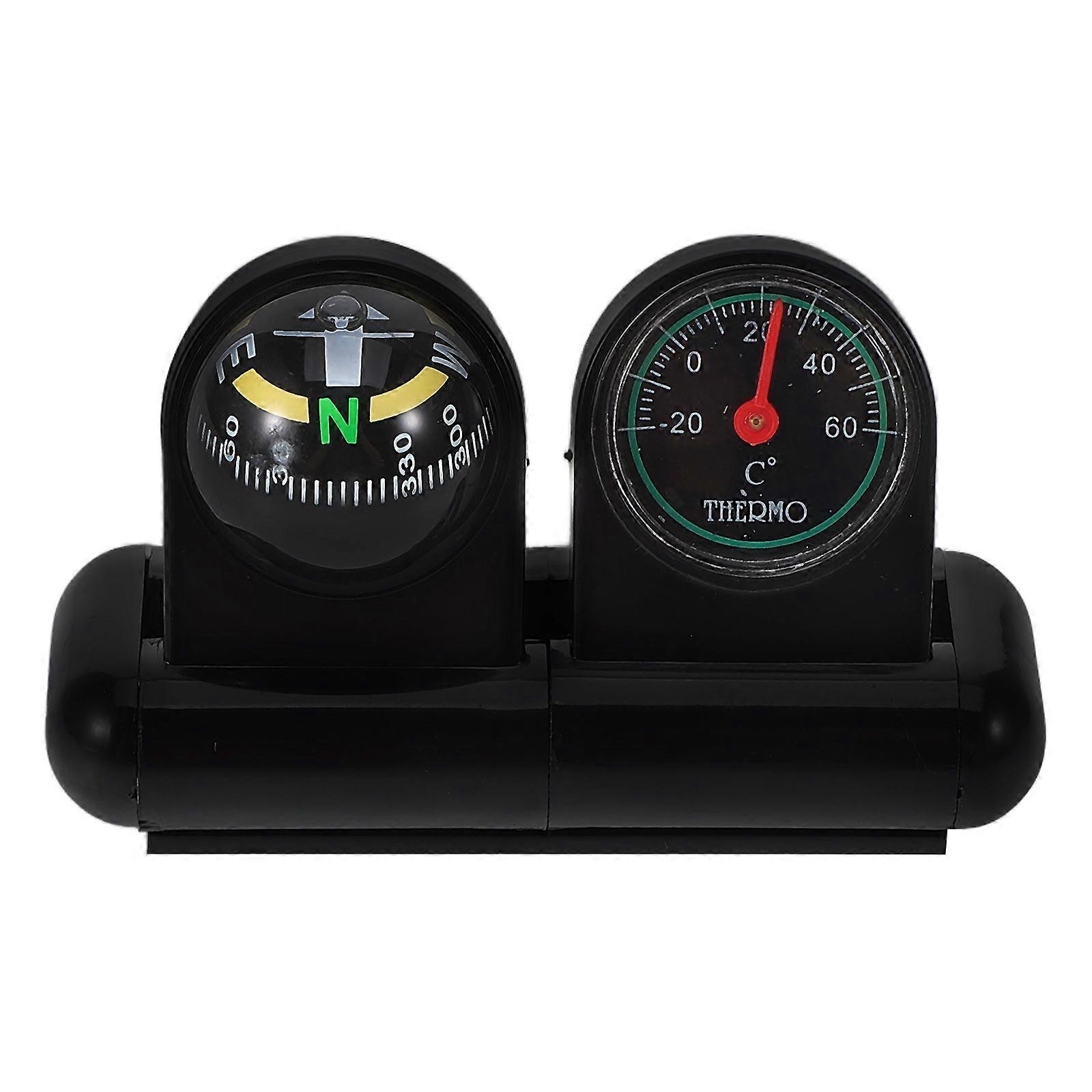 Multi-Functional Car Compass and Thermometer Replacement Navigation Temperature Display Dashboard Mounting Compass